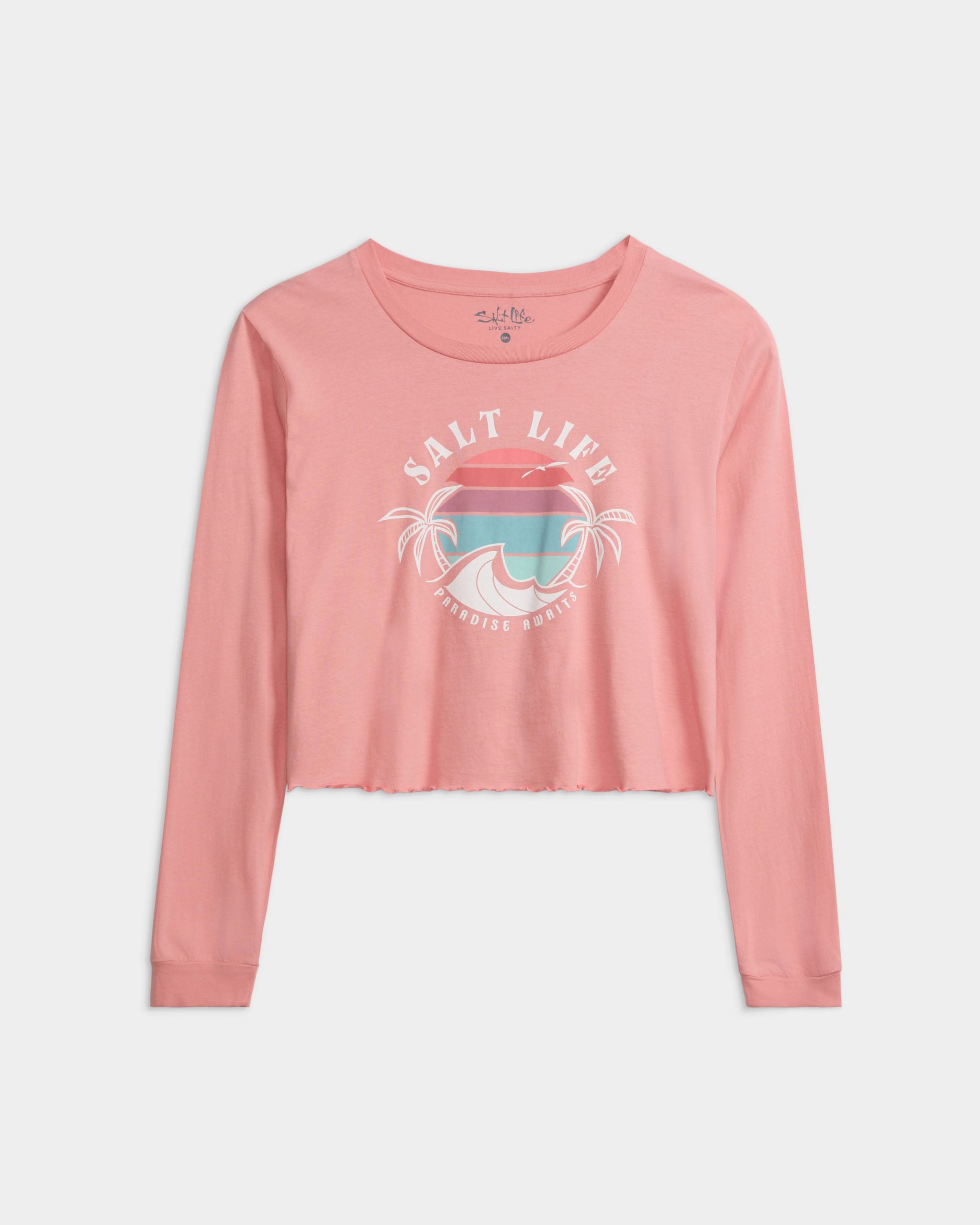 Women's Paradise Bound Cropped Long Sleeve Shirt