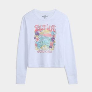 Women's Sunrise Vibes Crew Neck Cropped Shirt