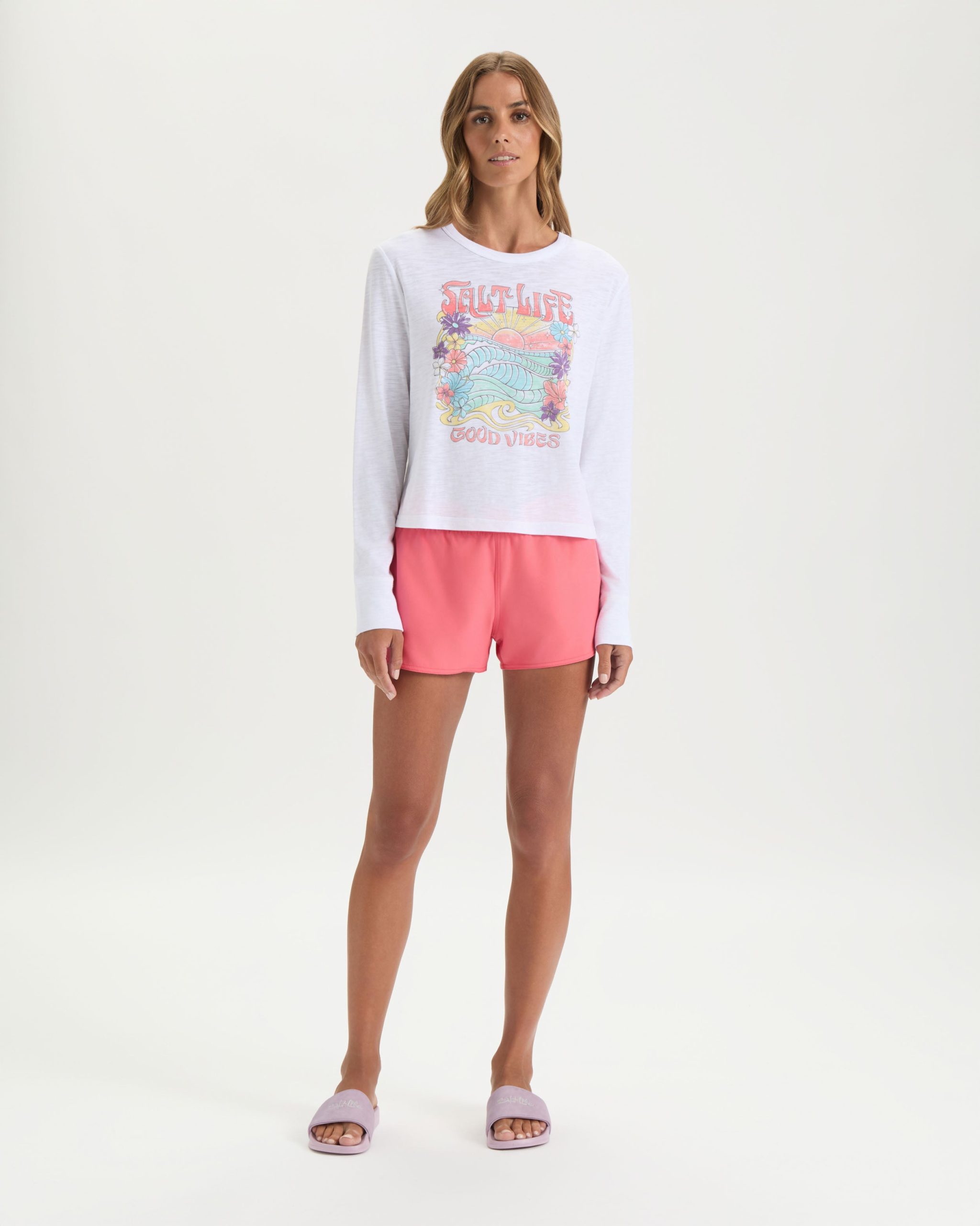 Women's Sunrise Vibes Crew Neck Cropped Shirt - Image 6