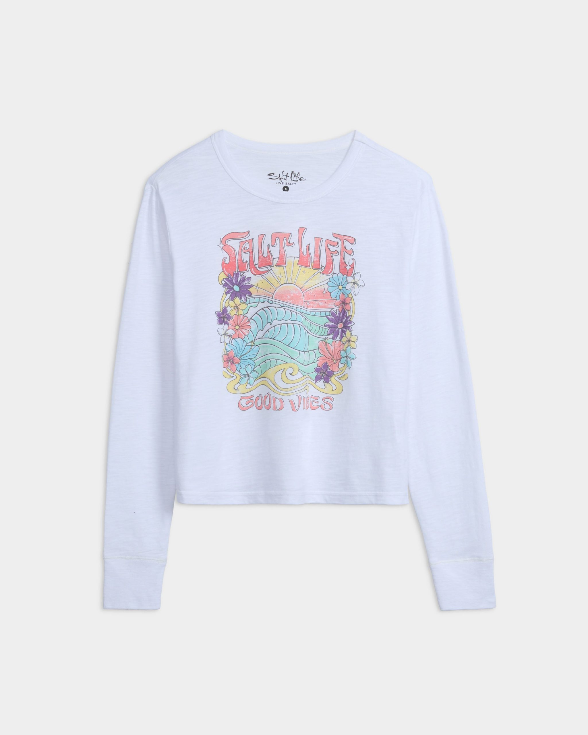 Women's Sunrise Vibes Crew Neck Cropped Shirt