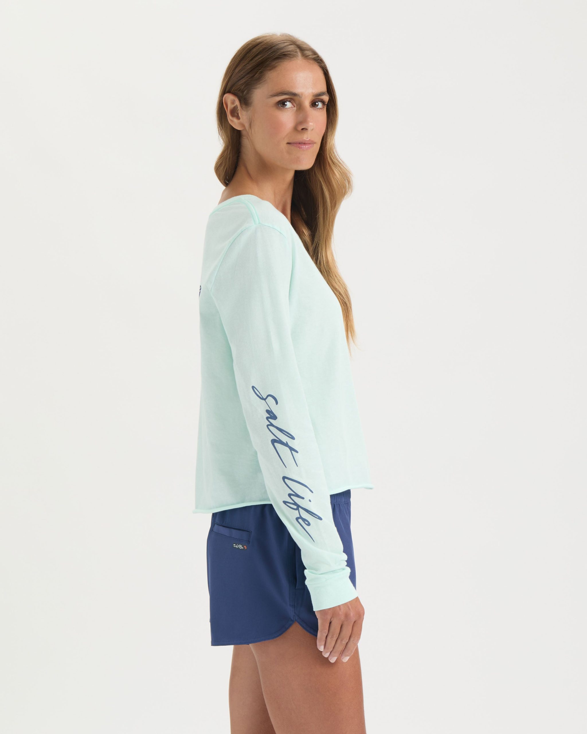 Women's Sea Cruiser Cropped Long Sleeve Shirt - Image 3