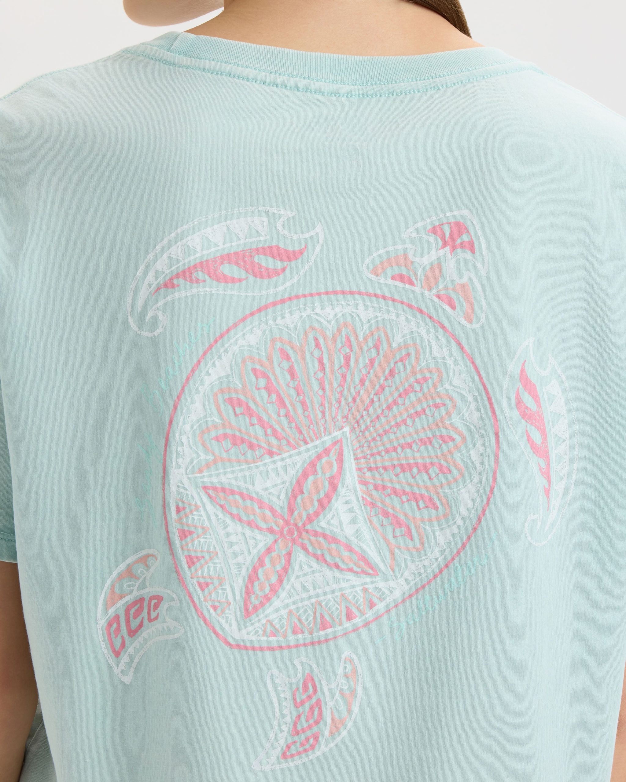Women's Beach Turtle Cropped Boyfriend Tee - Image 5