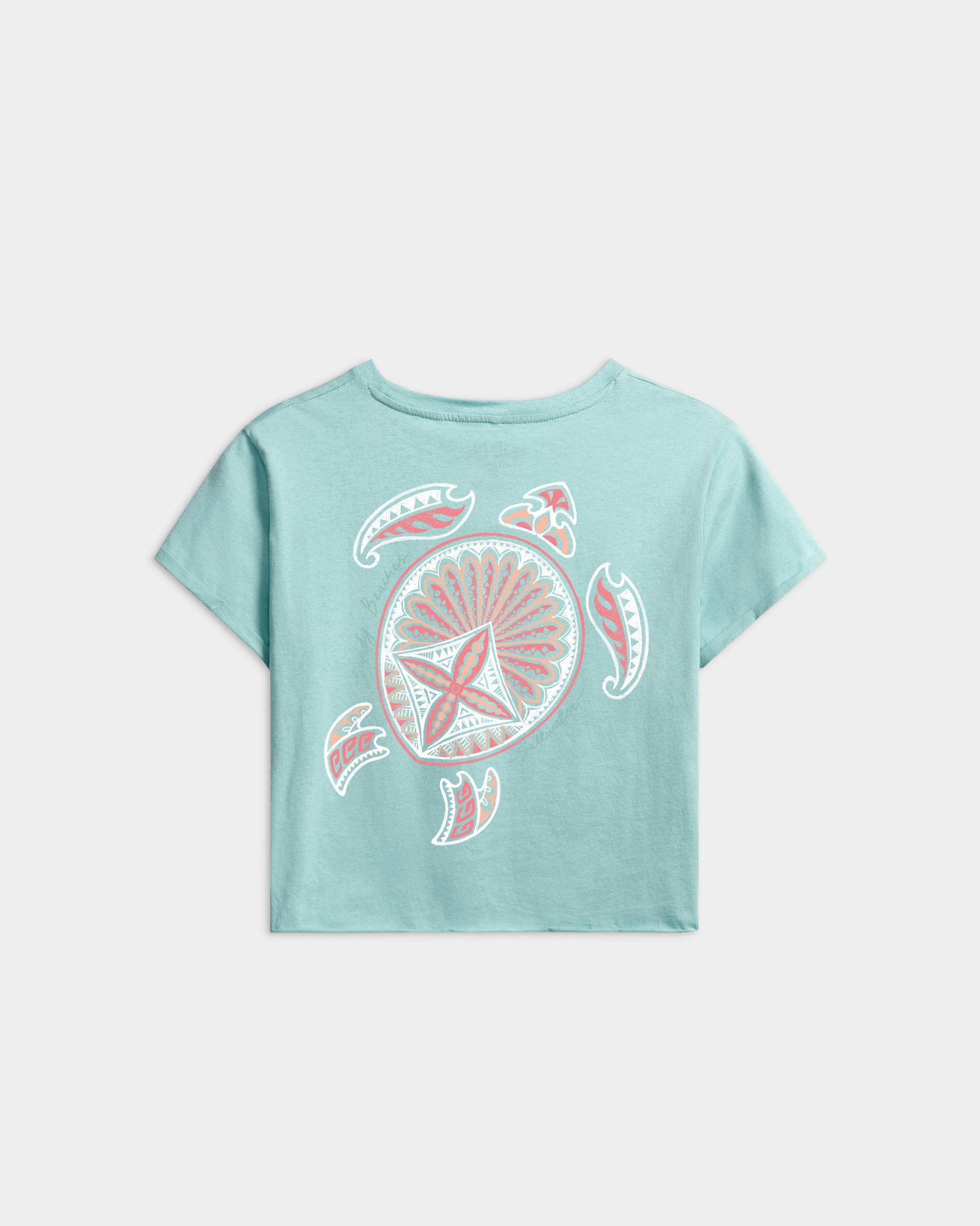 Women's Beach Turtle Cropped Boyfriend Tee