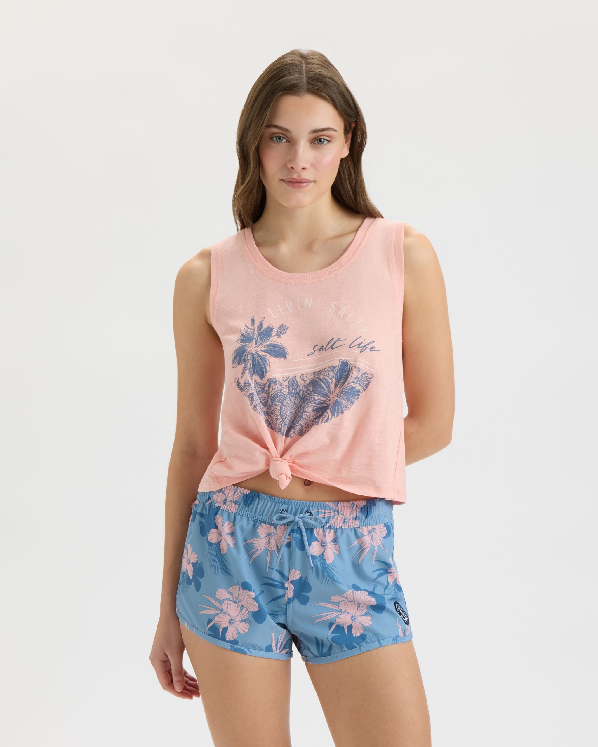 Women's Tropical Bliss Tie Front Tank Top - Image 2