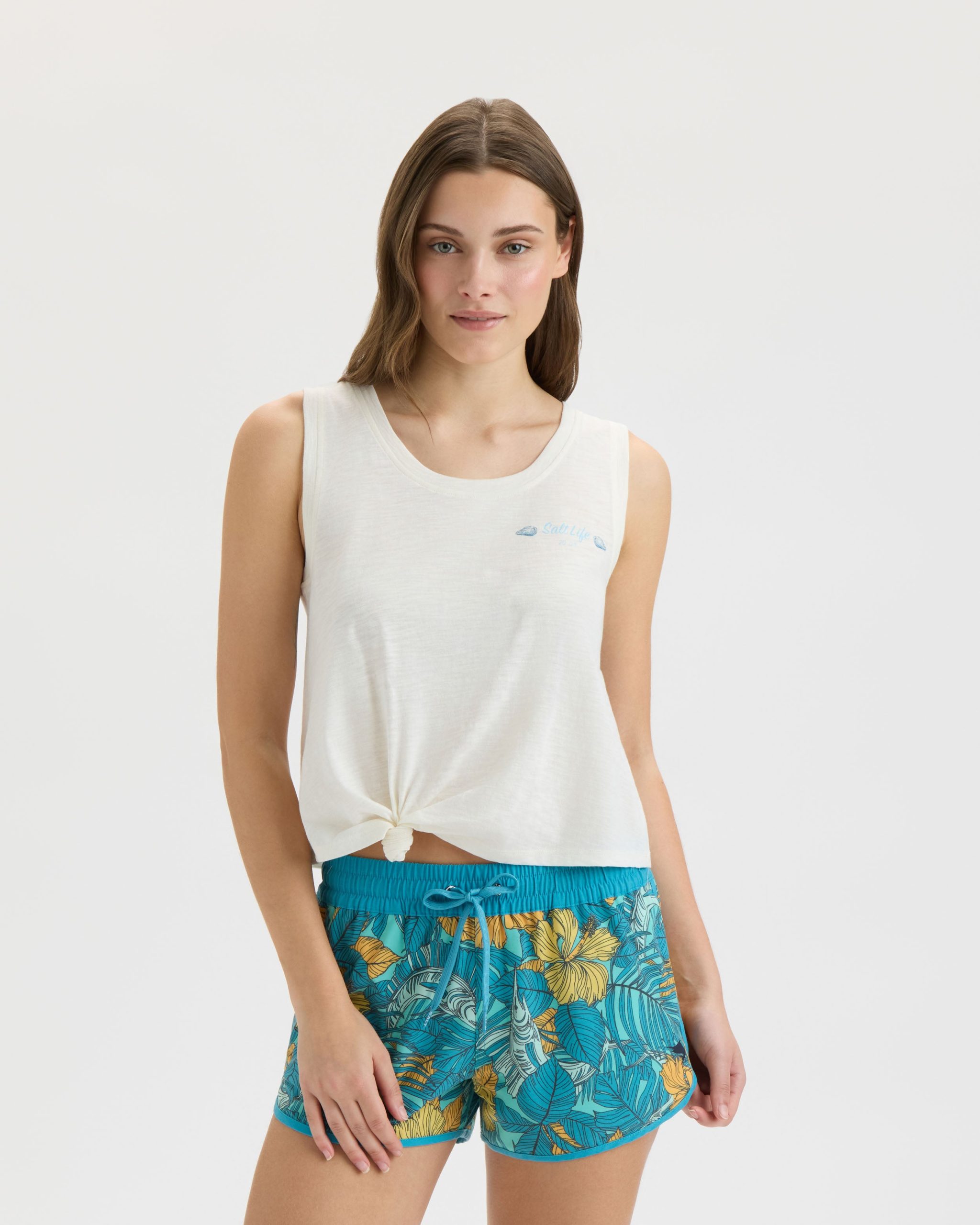 Women's Aquarium Turtle Tie Front Tank Top - Image 2