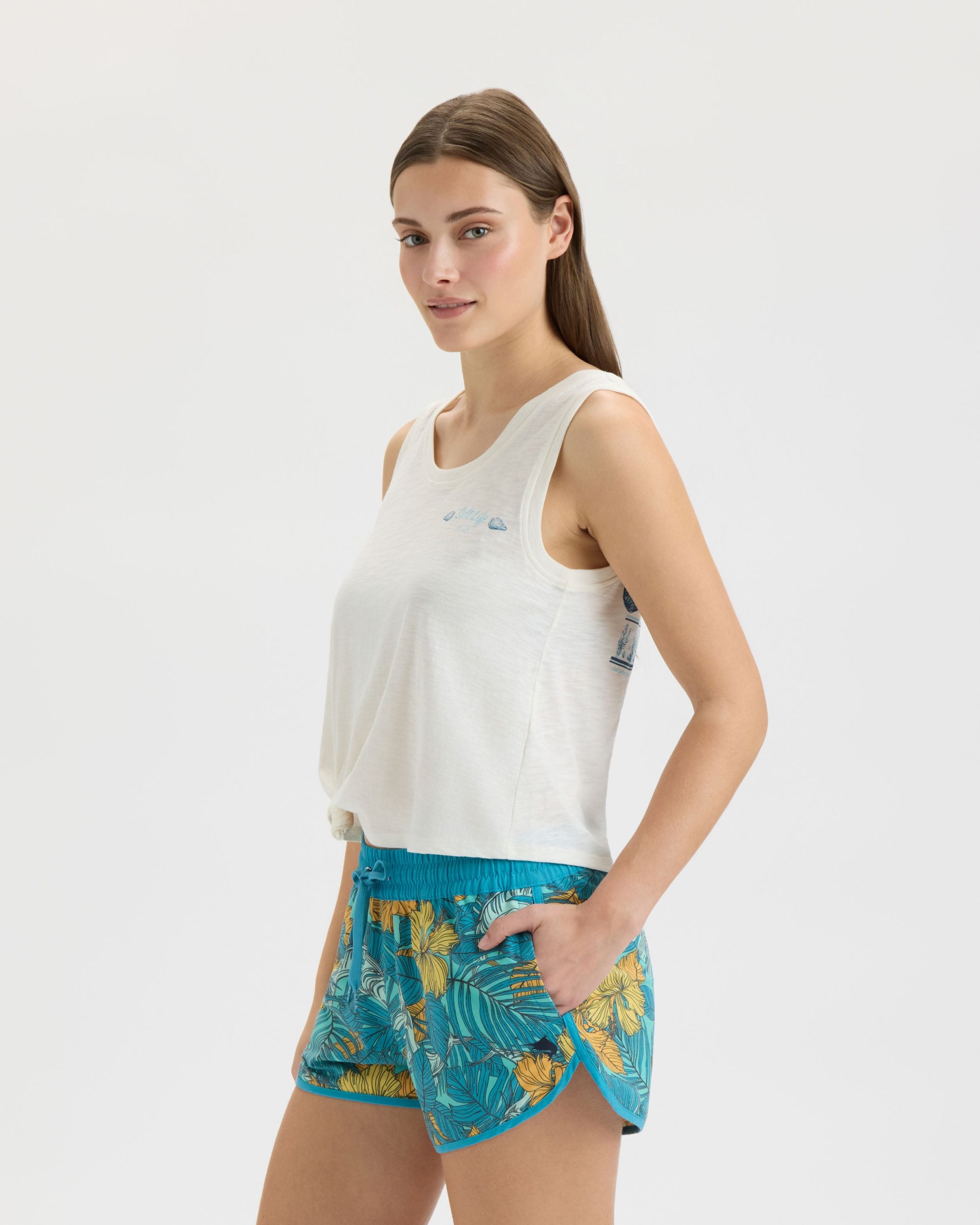 Women's Aquarium Turtle Tie Front Tank Top - Image 3