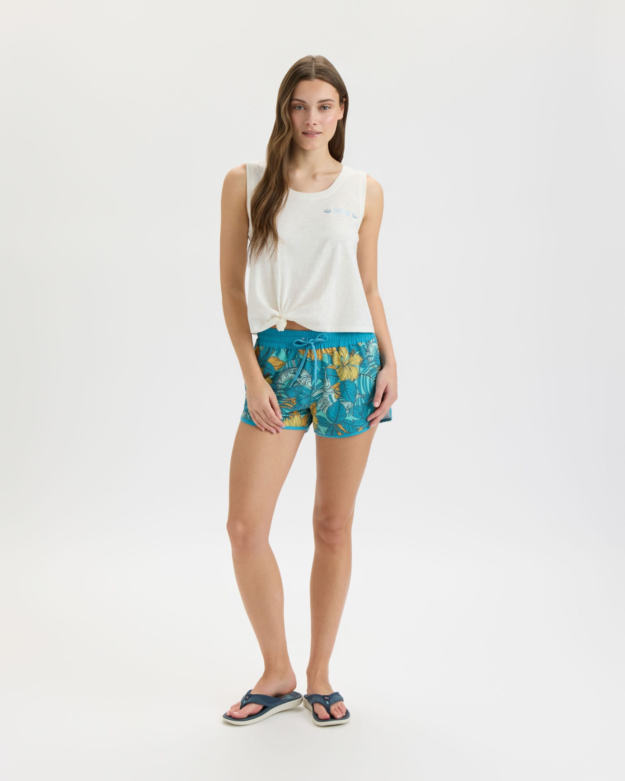 Women's Aquarium Turtle Tie Front Tank Top - Image 6
