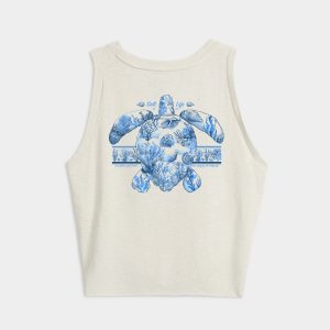 Women's Aquarium Turtle Tie Front Tank Top