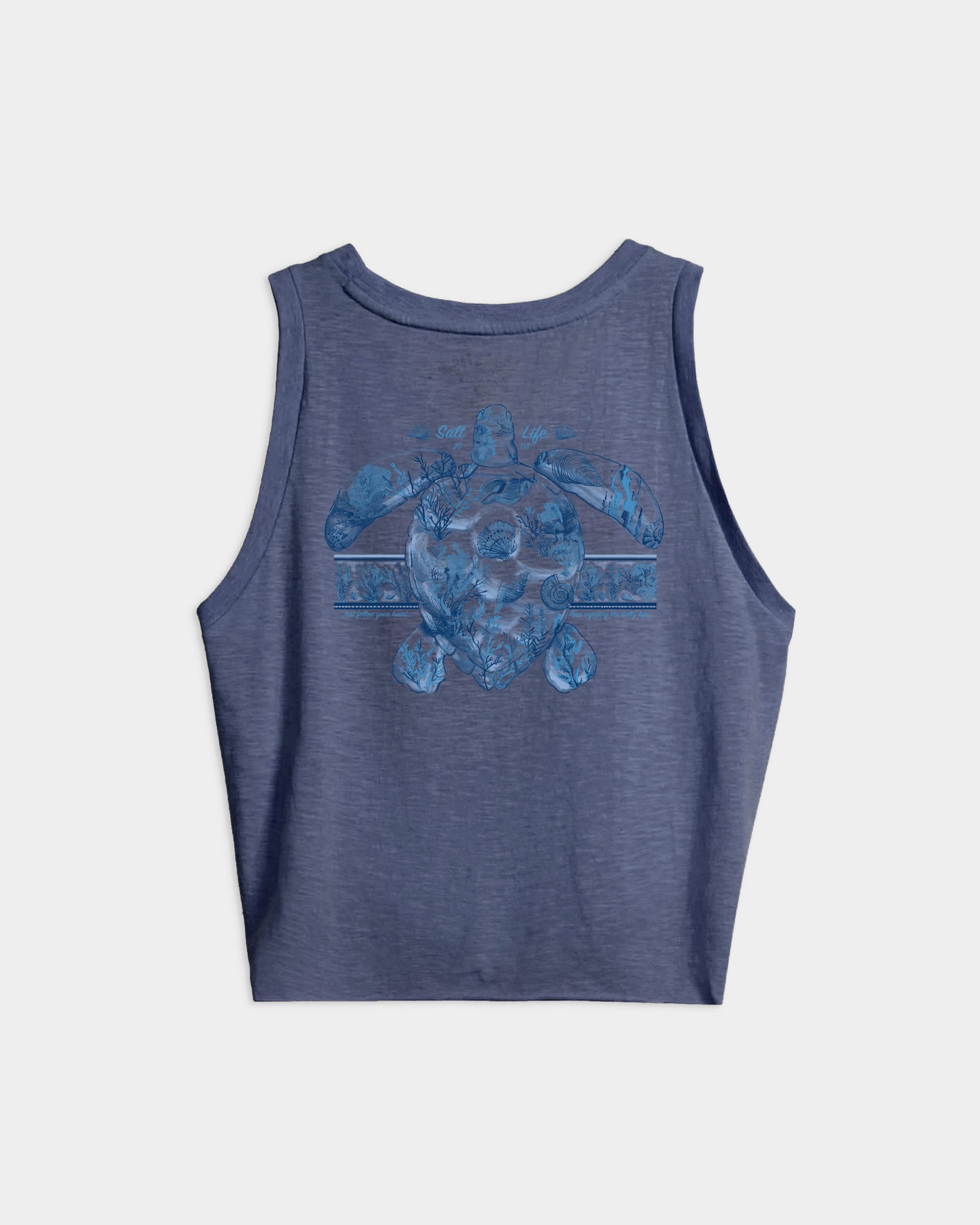 Women's Aquarium Turtle Tie Front Tank Top