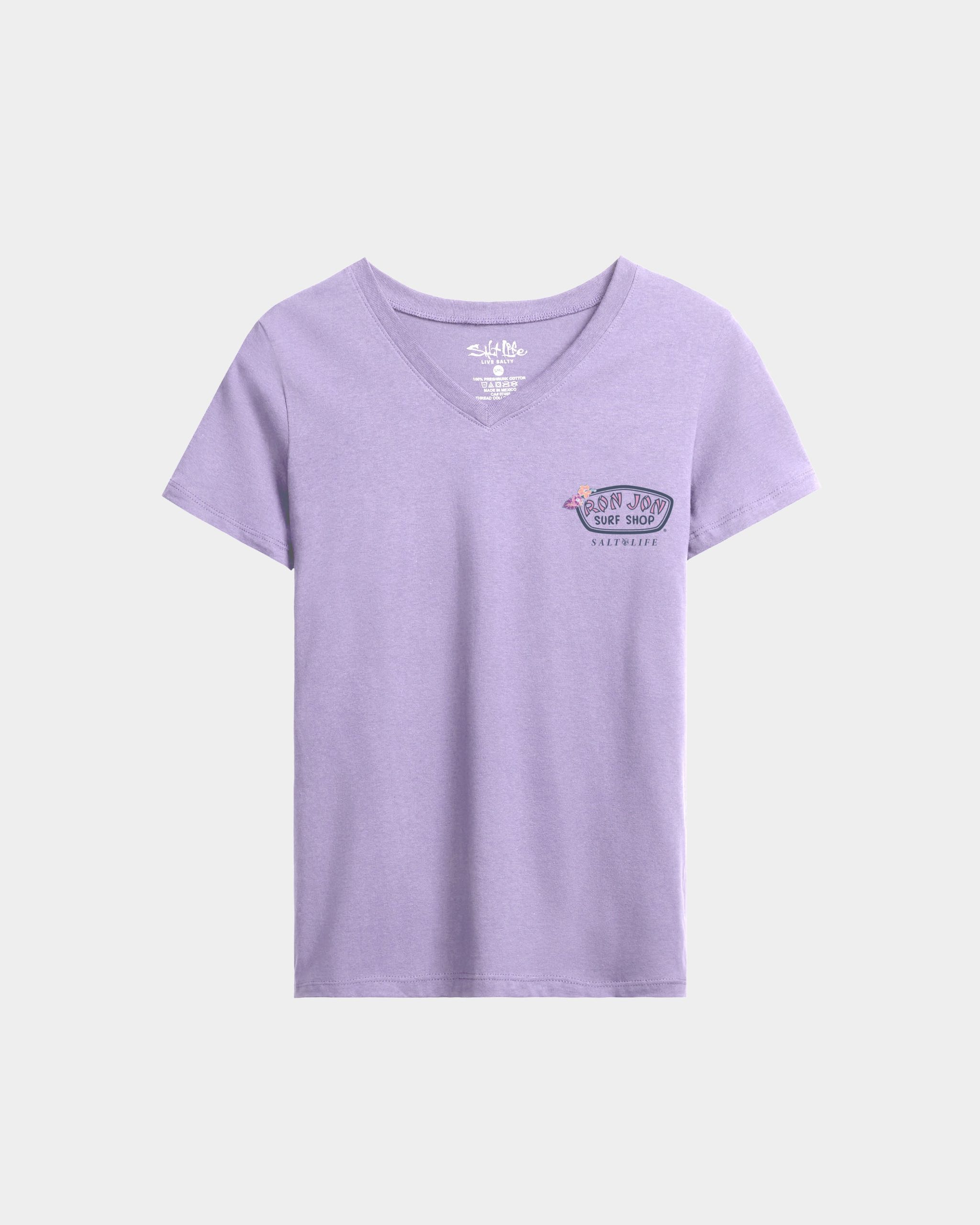 Women's Salty Marlin Badge V-Neck Short Sleeve Tee - Image 2