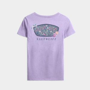 Women's Salty Marlin Badge V-Neck Short Sleeve Tee