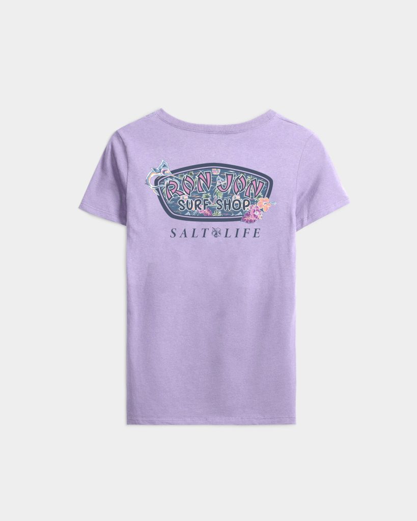 Women's Salty Marlin Badge V-Neck Short Sleeve Tee
