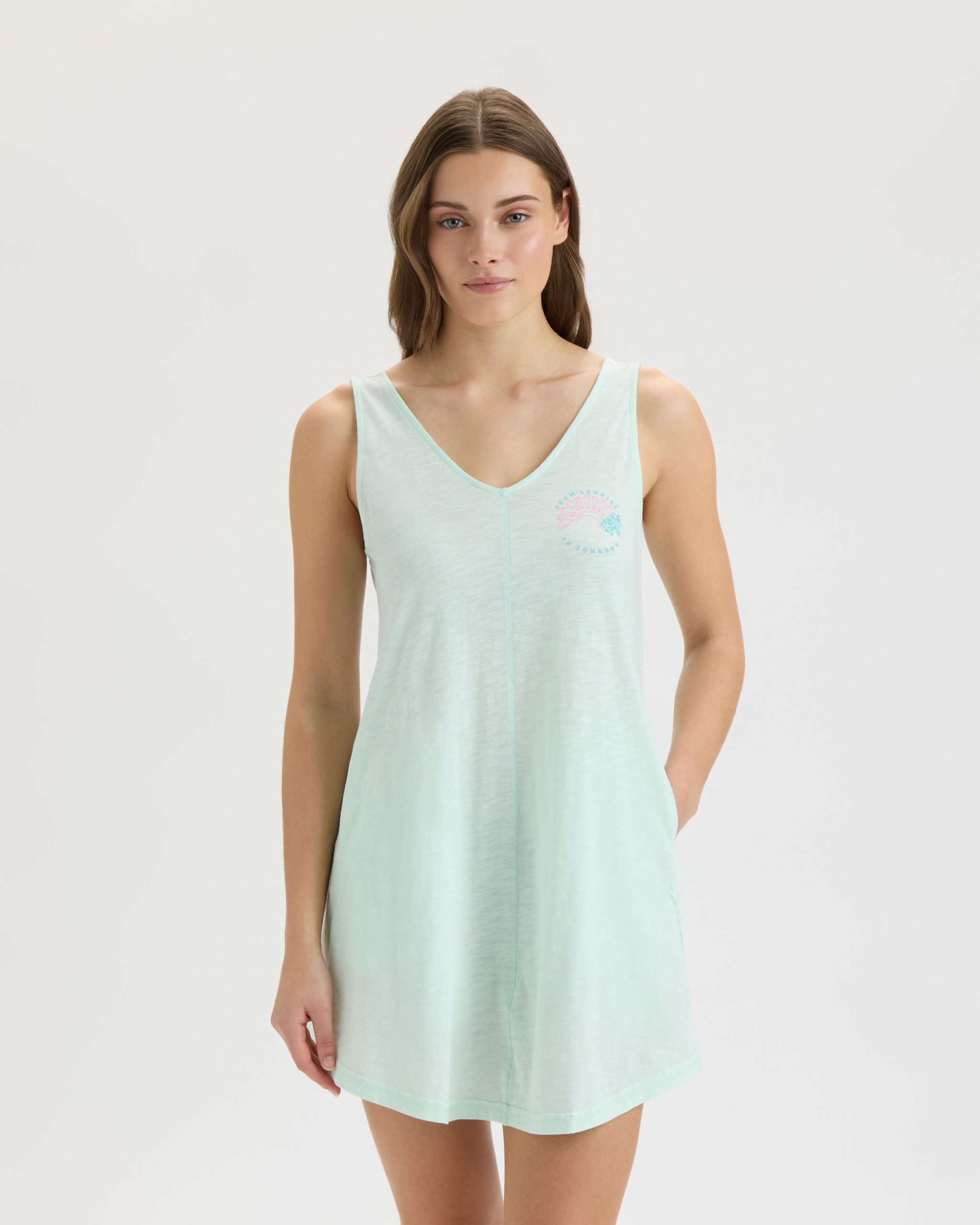 Women's Sunrise Sunset Slub Beach Dress - Image 2