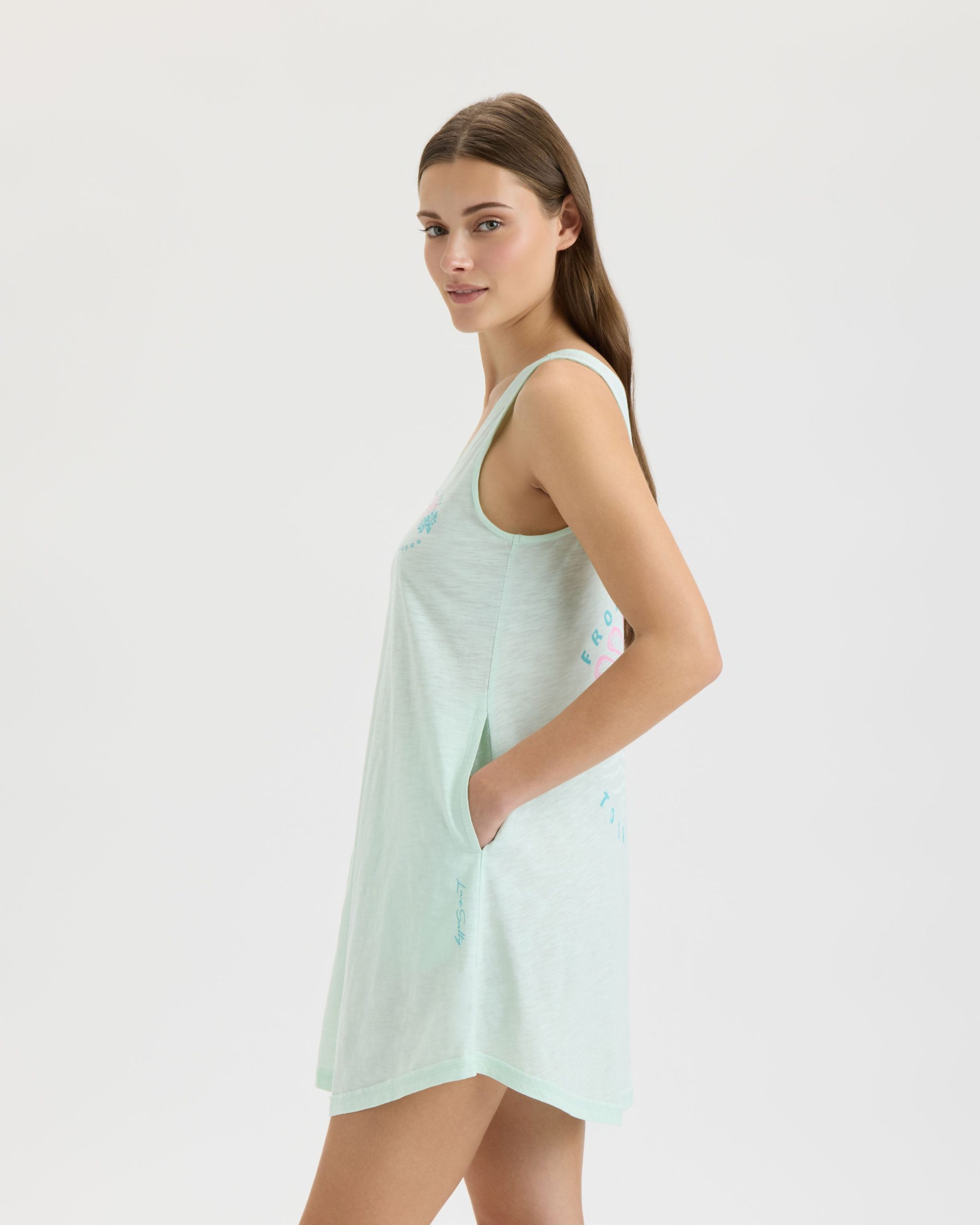 Women's Sunrise Sunset Slub Beach Dress - Image 3