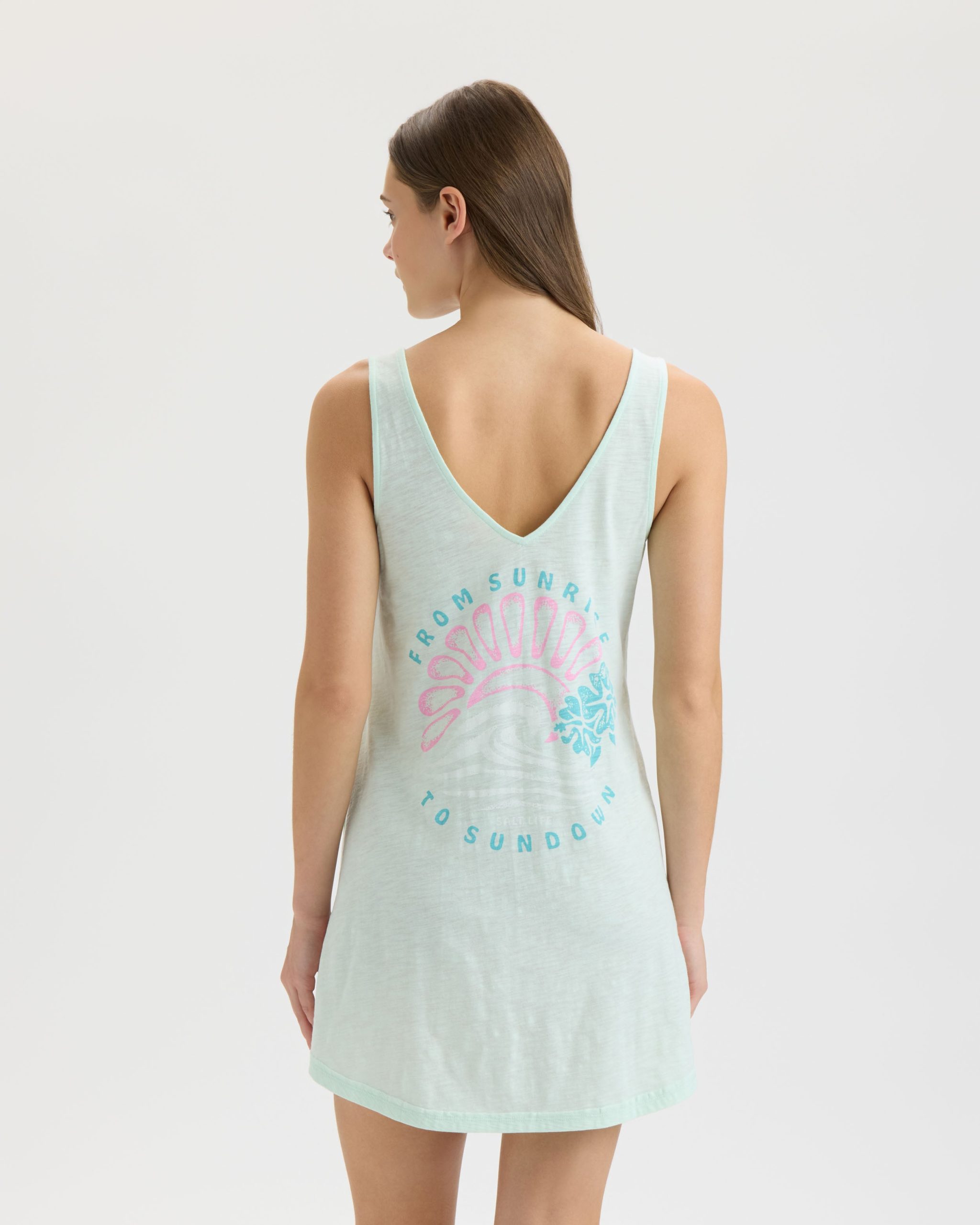 Women's Sunrise Sunset Slub Beach Dress - Image 4
