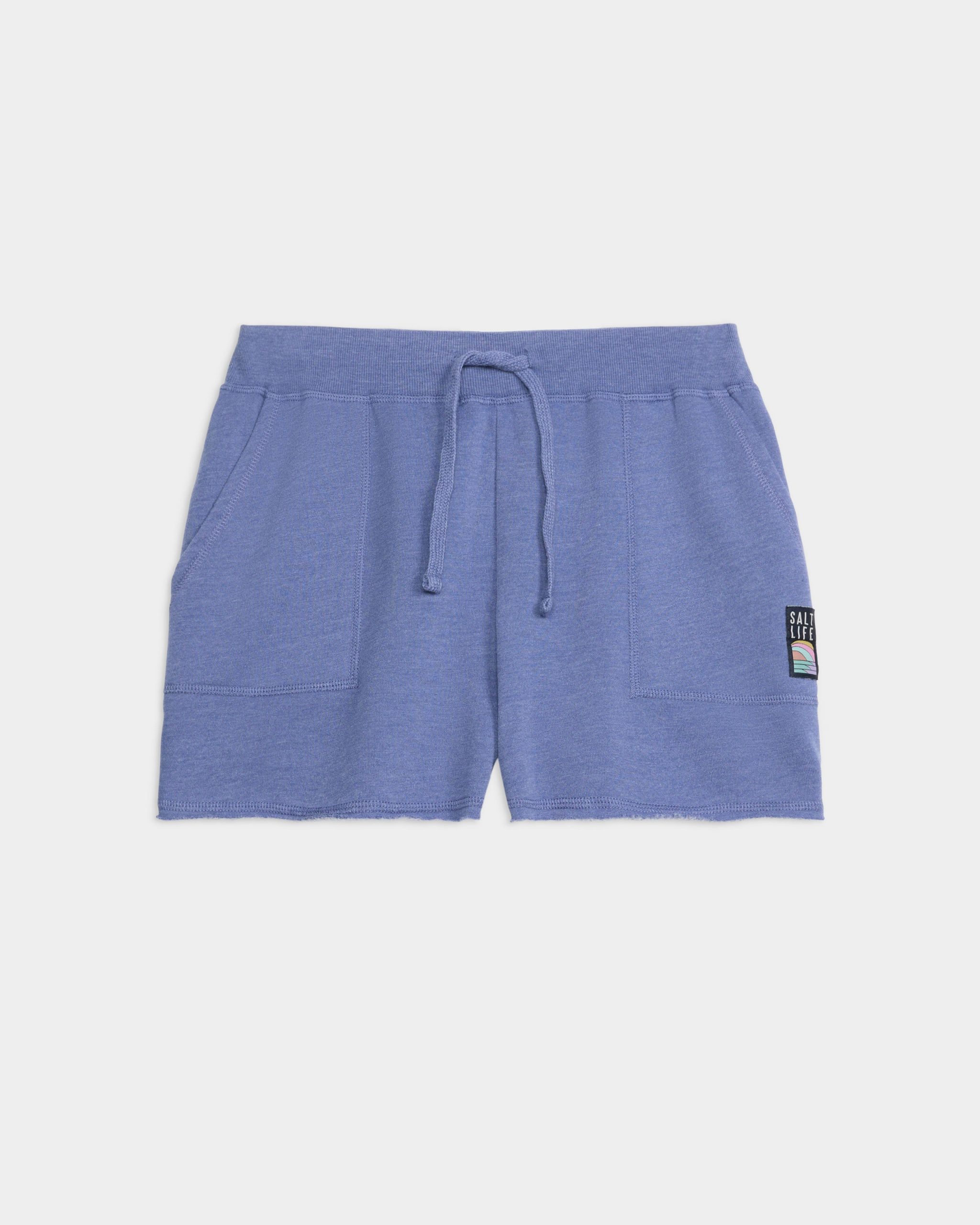 SALTY MIND OCEAN WASHED FLEECE SHORT-418 indigo