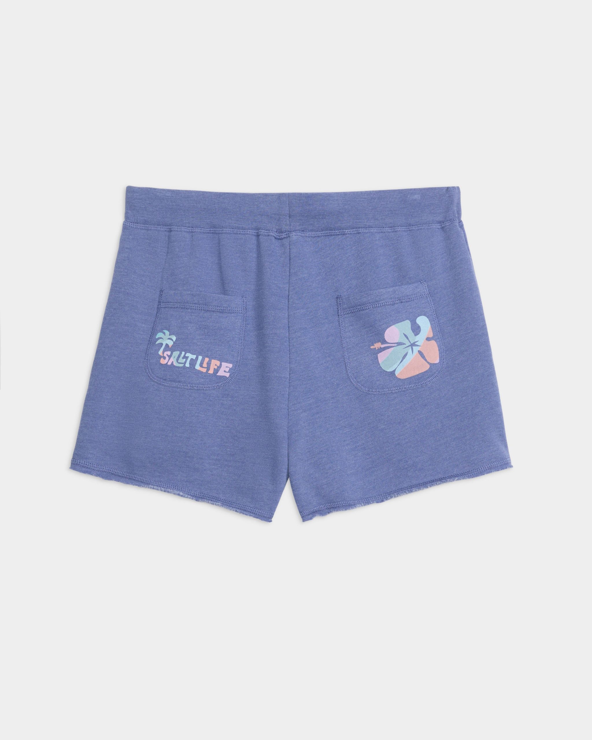 SALTY MIND OCEAN WASHED FLEECE SHORT-418 indigo - Image 6
