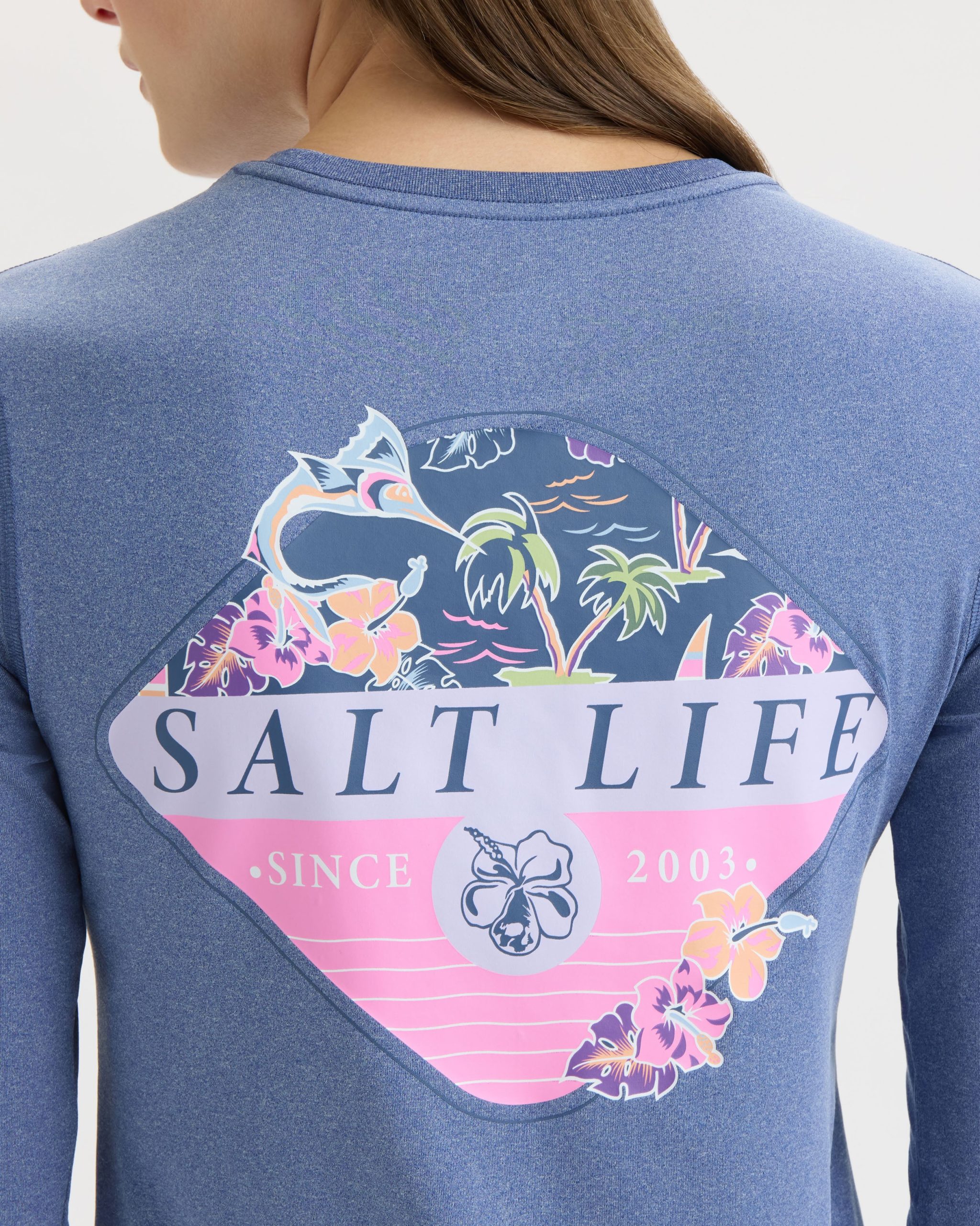 Women's Salty Marlin Badge SLX Performance Long Sleeve Tee - Image 5