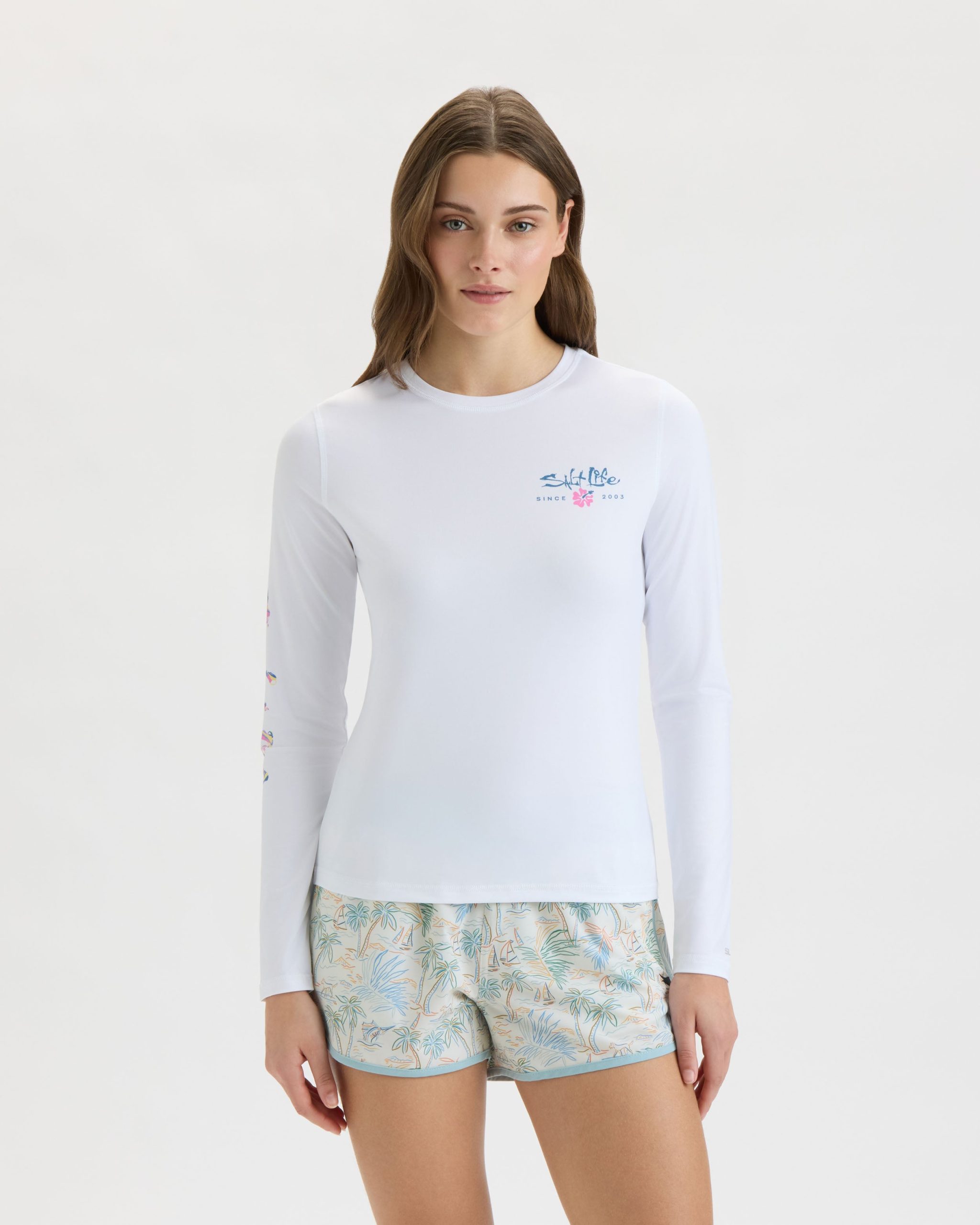 Women's Hollywood Hibiscus Badge Performance Long Sleeve - Image 2