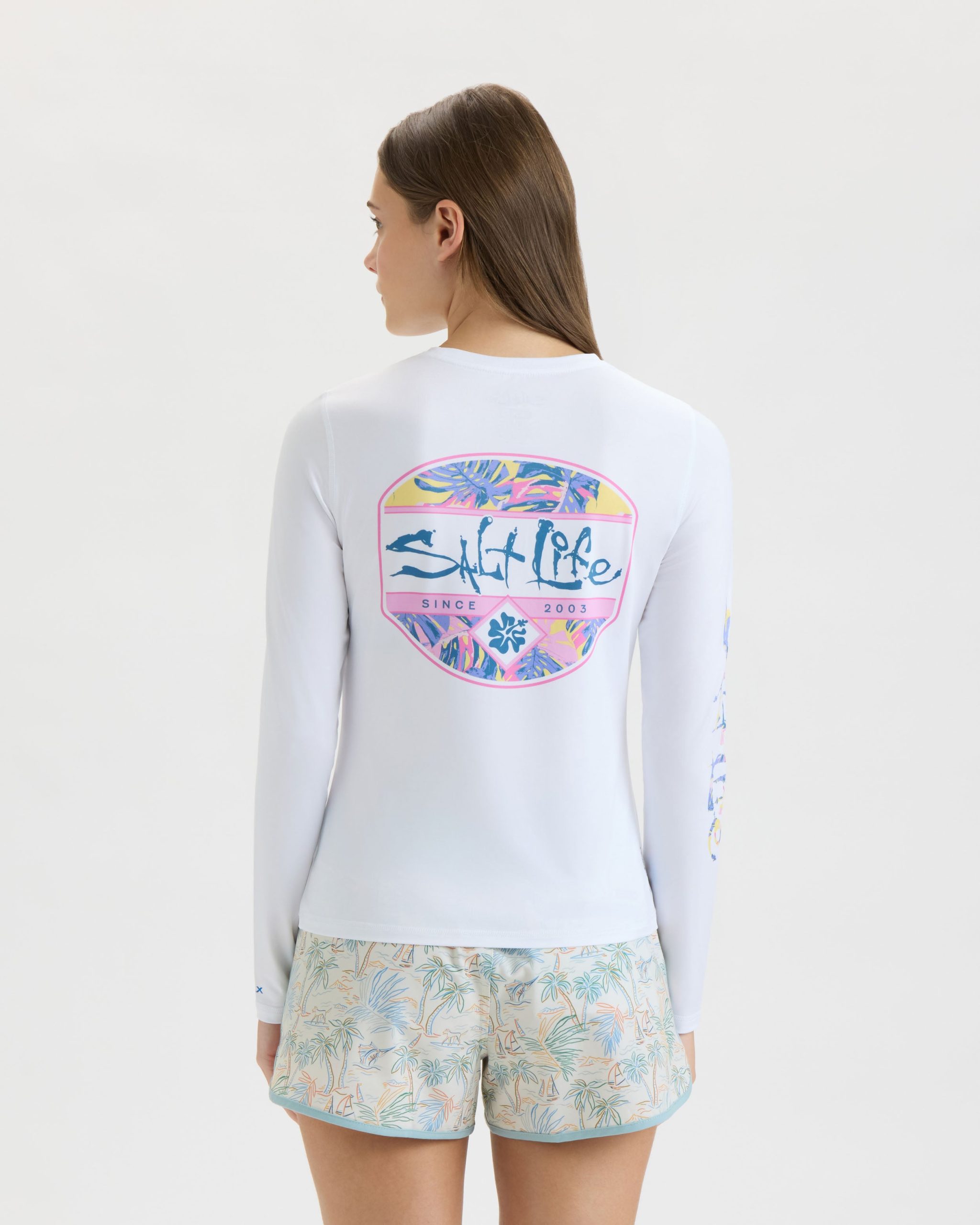 Women's Hollywood Hibiscus Badge Performance Long Sleeve - Image 3