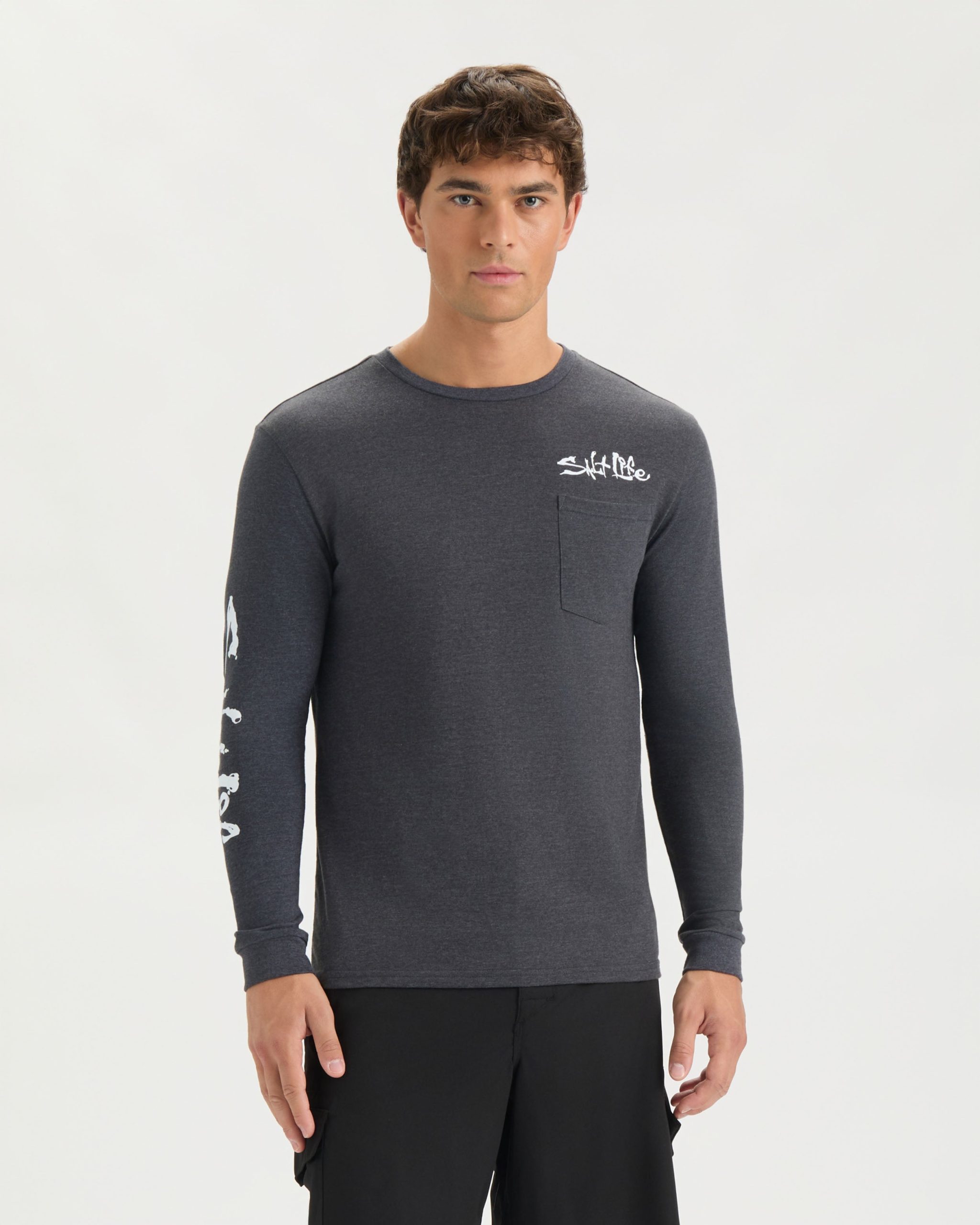 Men's Hook Line and Sinker Fade Long Sleeve Shirt - Image 2