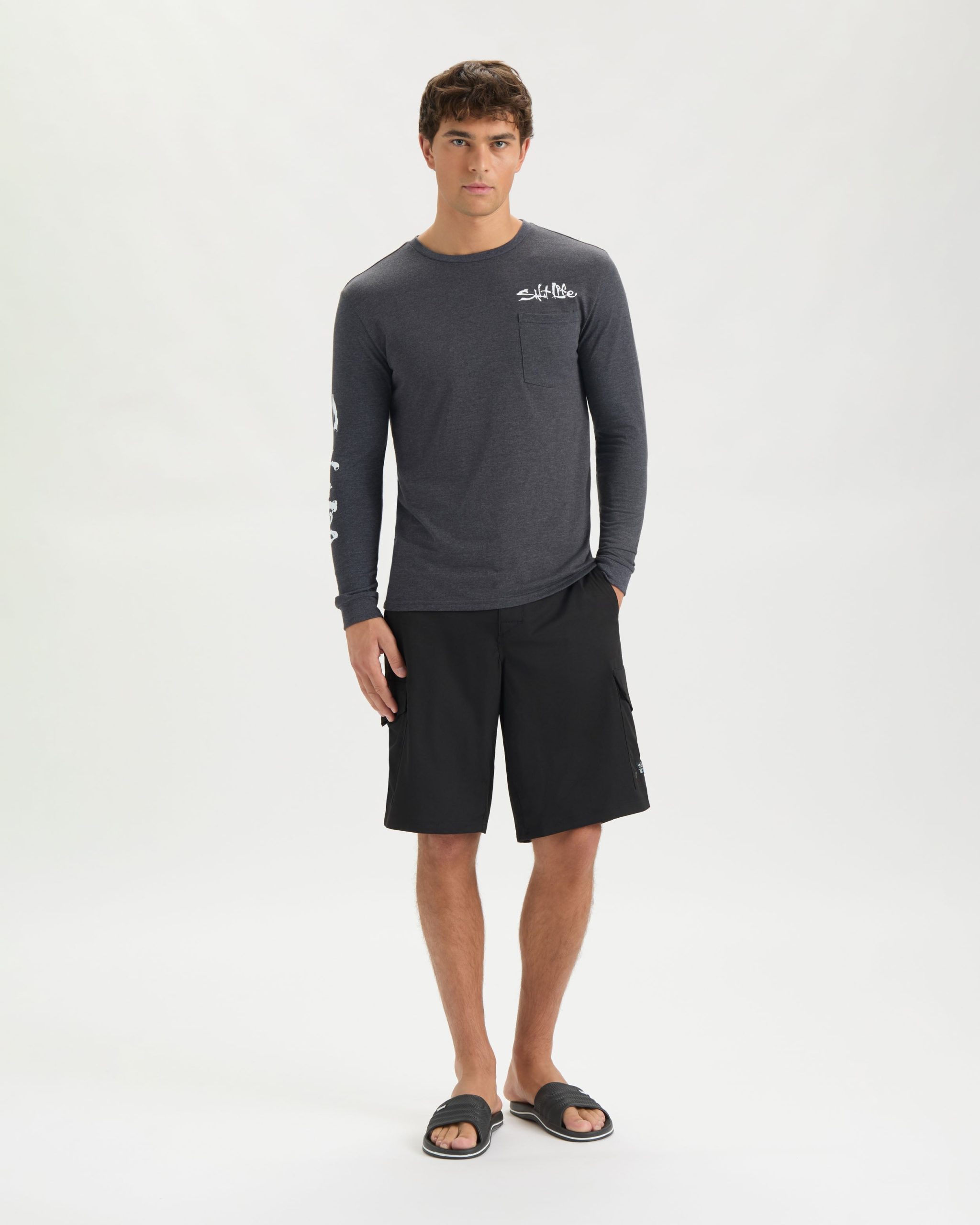 Men's Hook Line and Sinker Fade Long Sleeve Shirt - Image 6