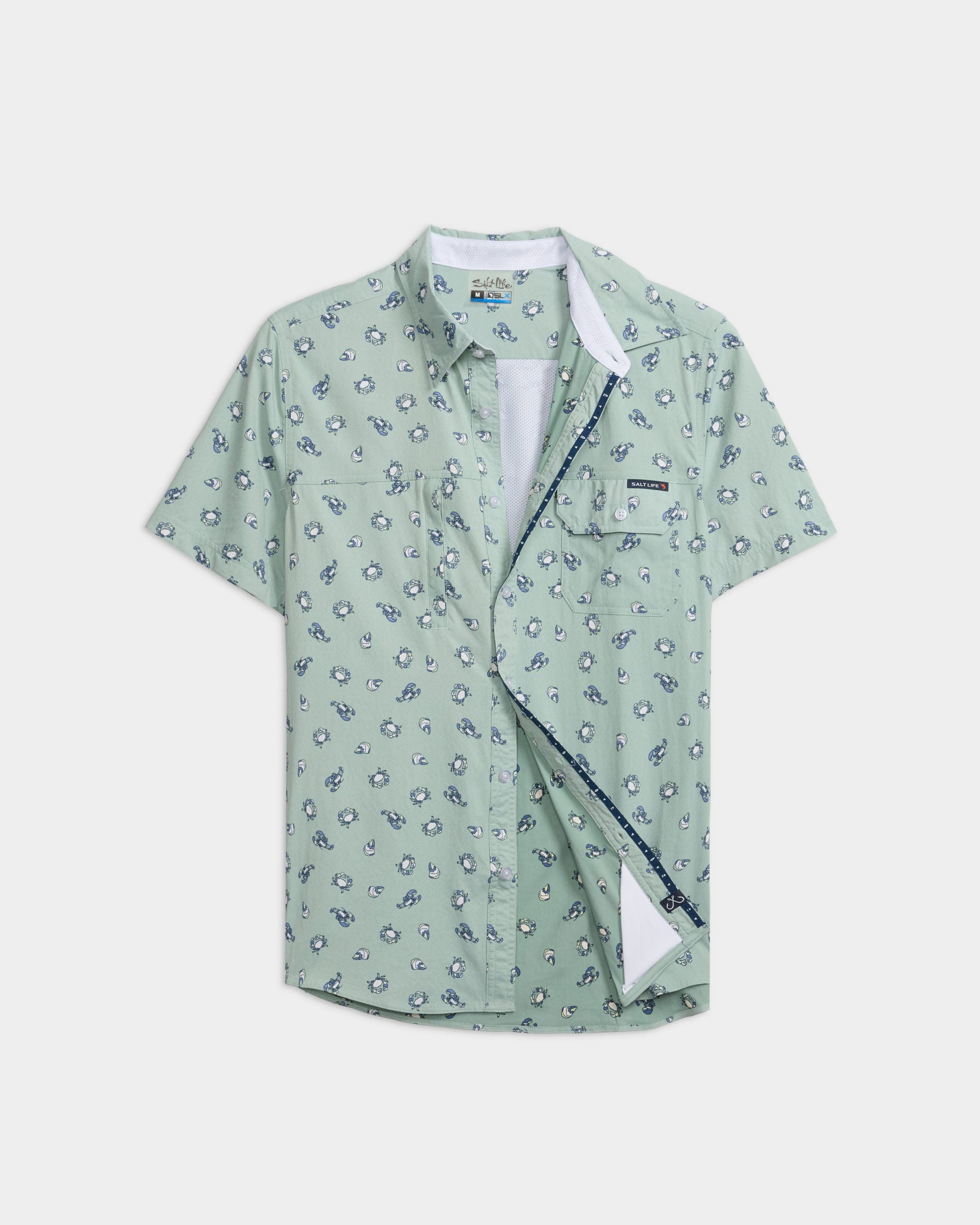 Men's Crustacean Life Woven Short Sleeve Shirt - Image 11