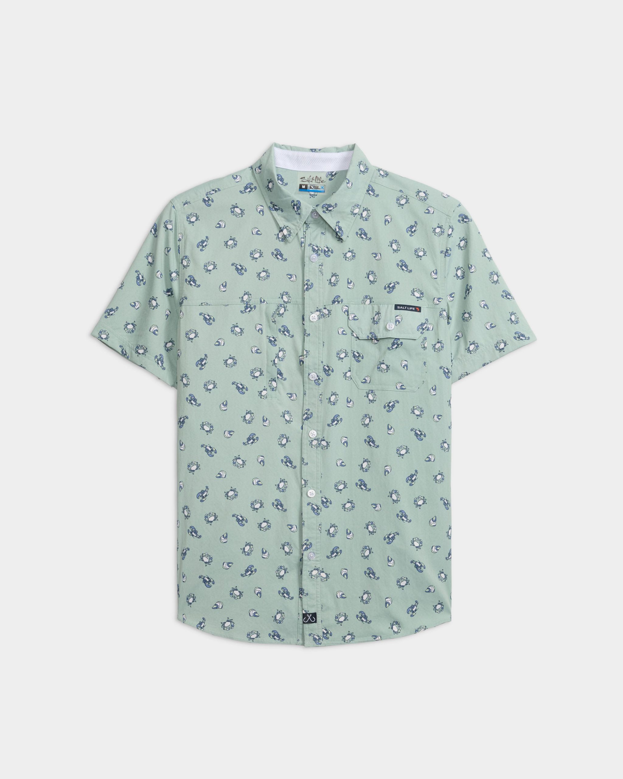 Men's Crustacean Life Woven Short Sleeve Shirt
