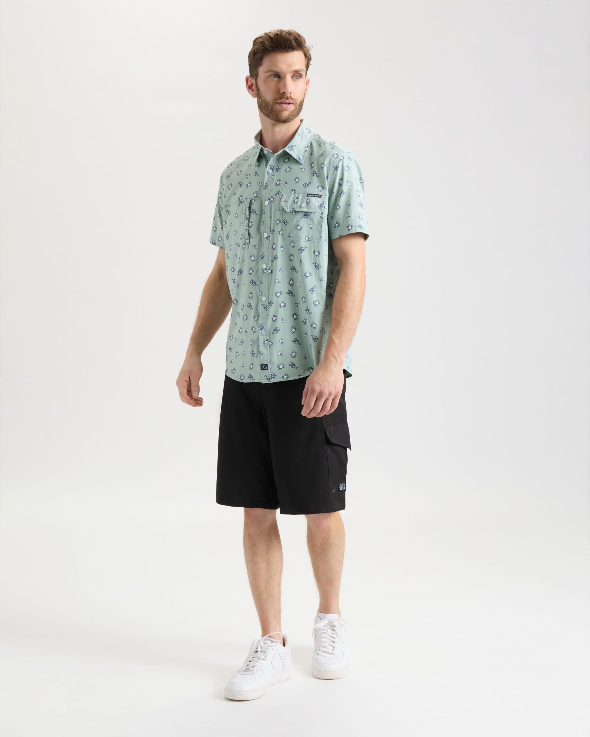 Men's Crustacean Life Woven Short Sleeve Shirt - Image 5