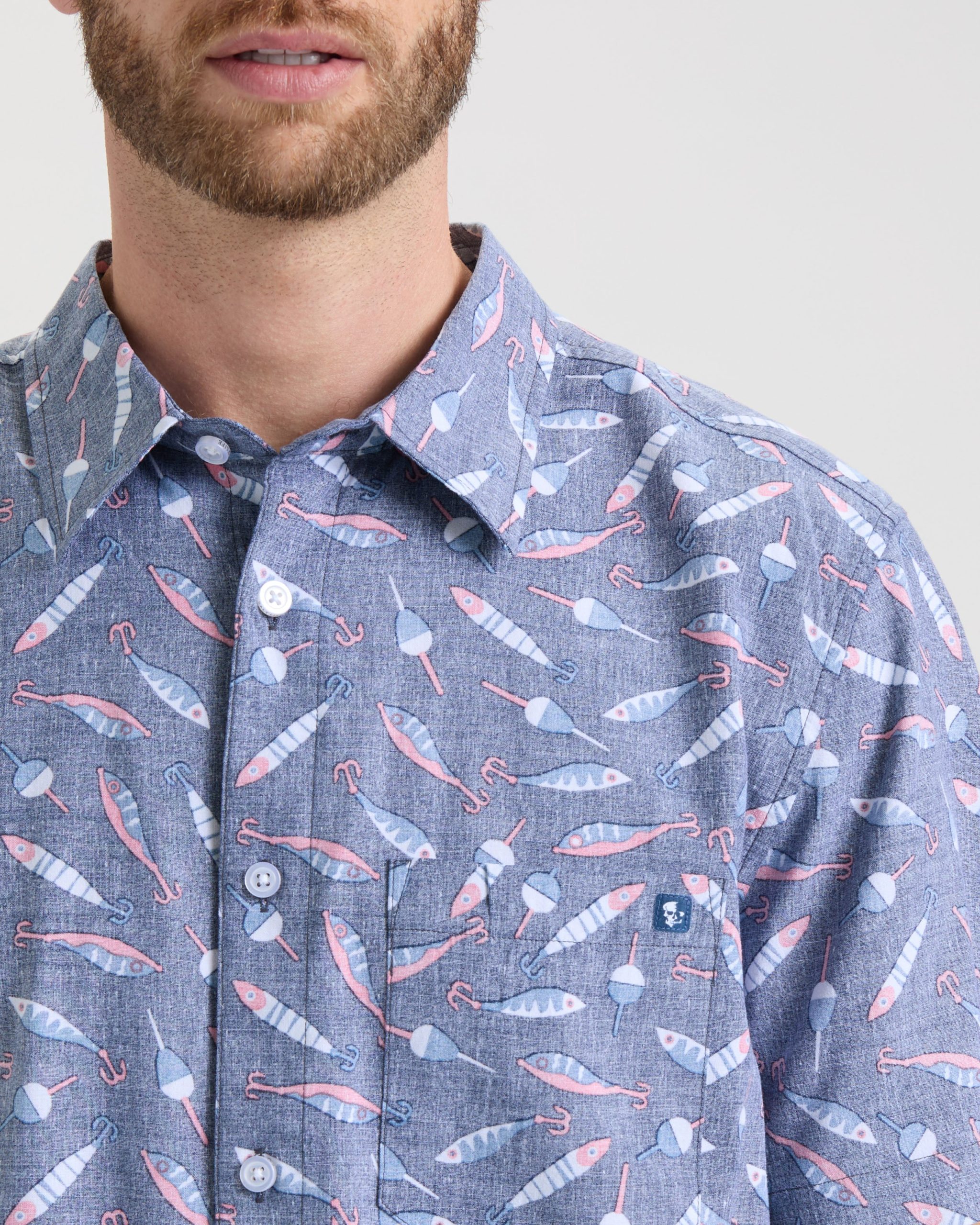 Men's Tempting Tackle Woven Short Sleeve Shirt - Image 5