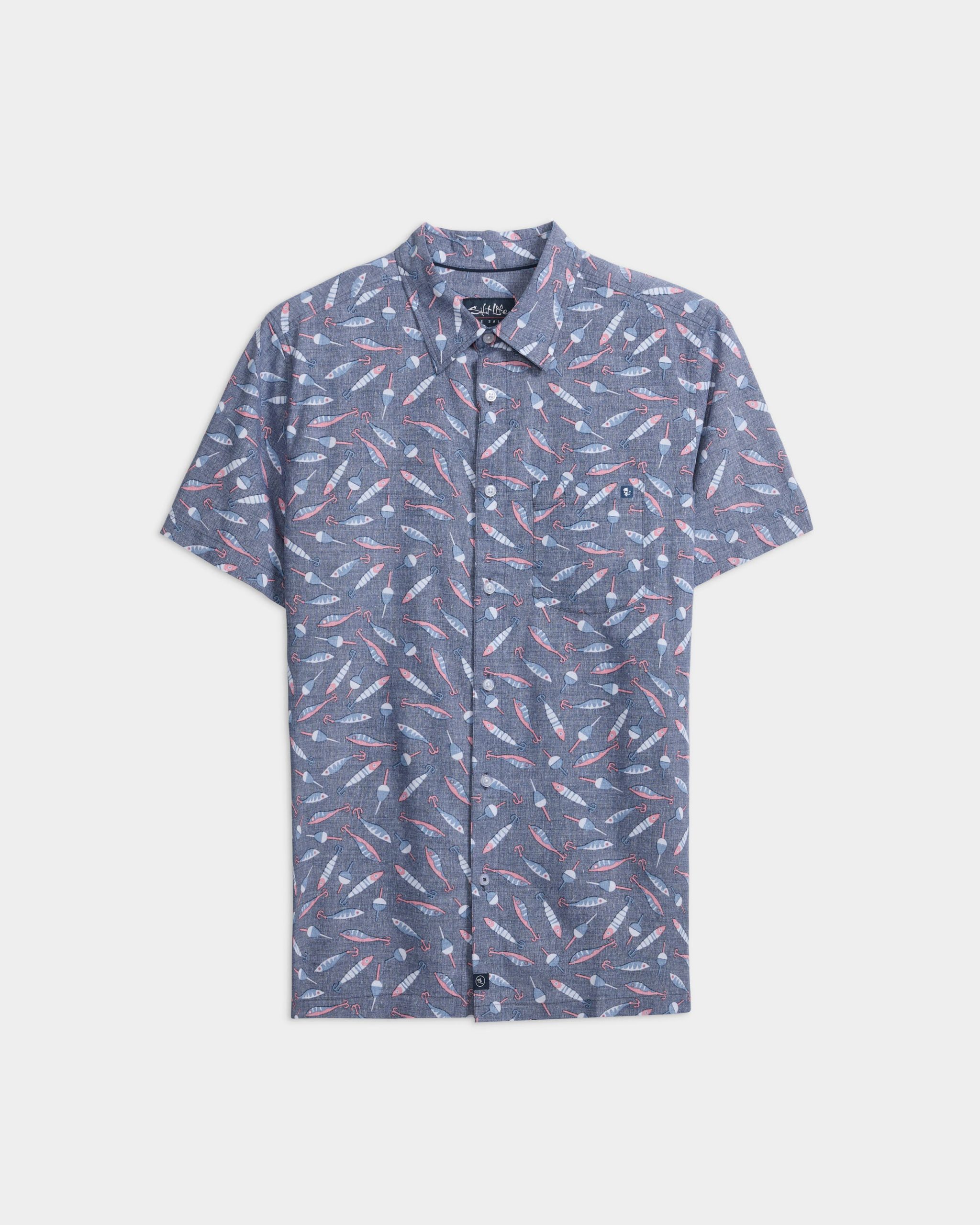 Men's Tempting Tackle Woven Short Sleeve Shirt