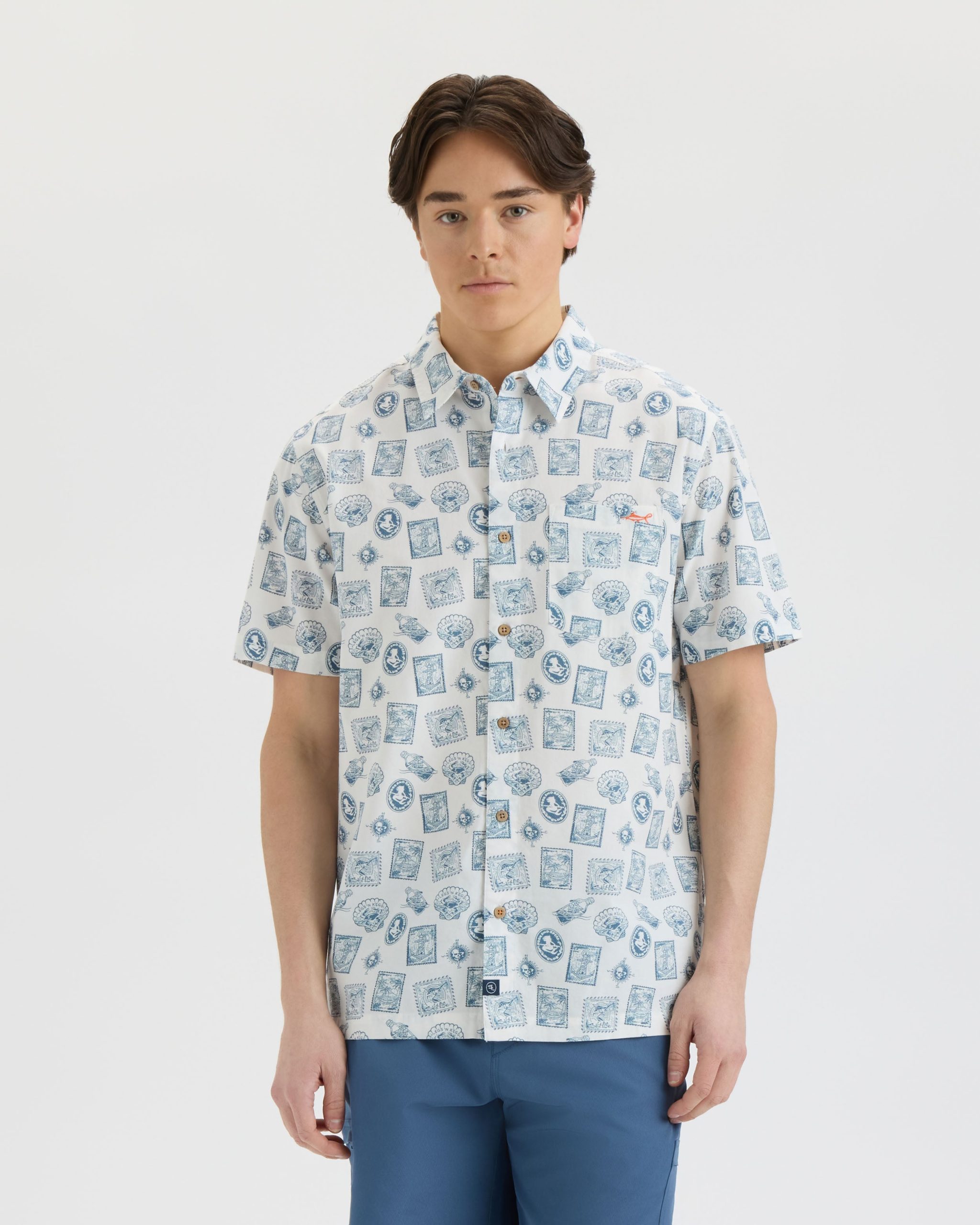 Men's Voyager's Stamps Performance Woven Shirt - Image 2