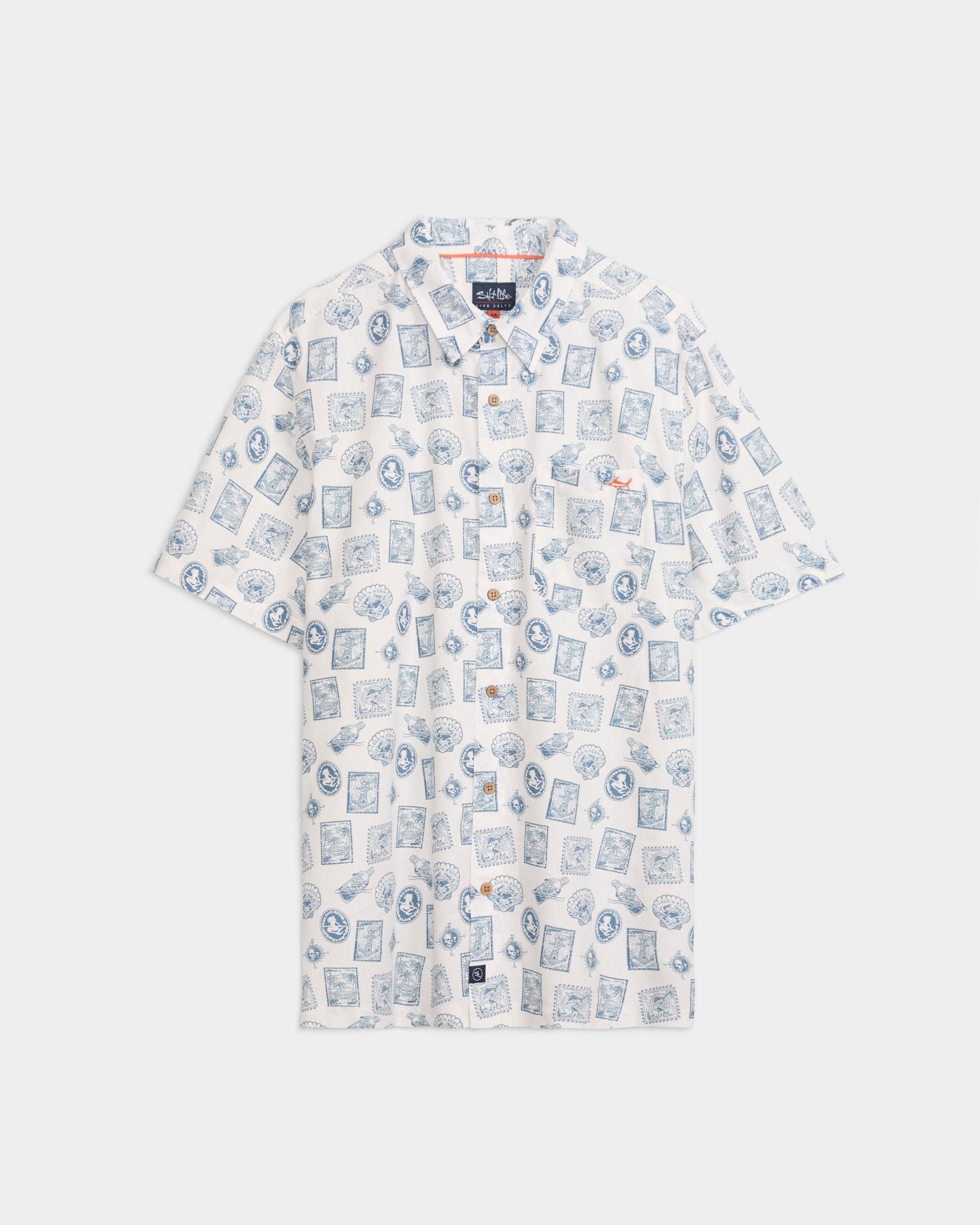 Men's Voyager's Stamps Performance Woven Shirt