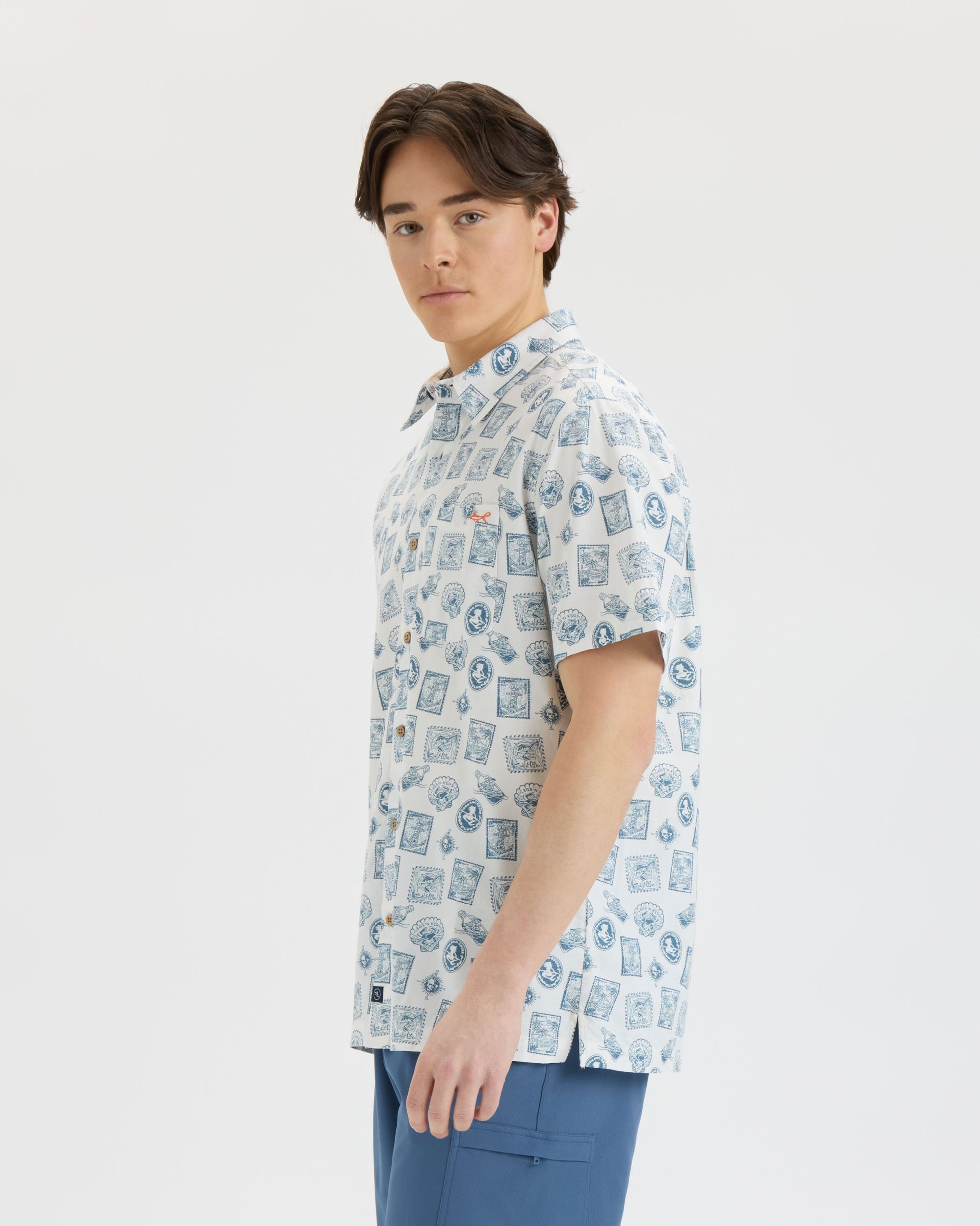 Men's Voyager's Stamps Performance Woven Shirt - Image 3