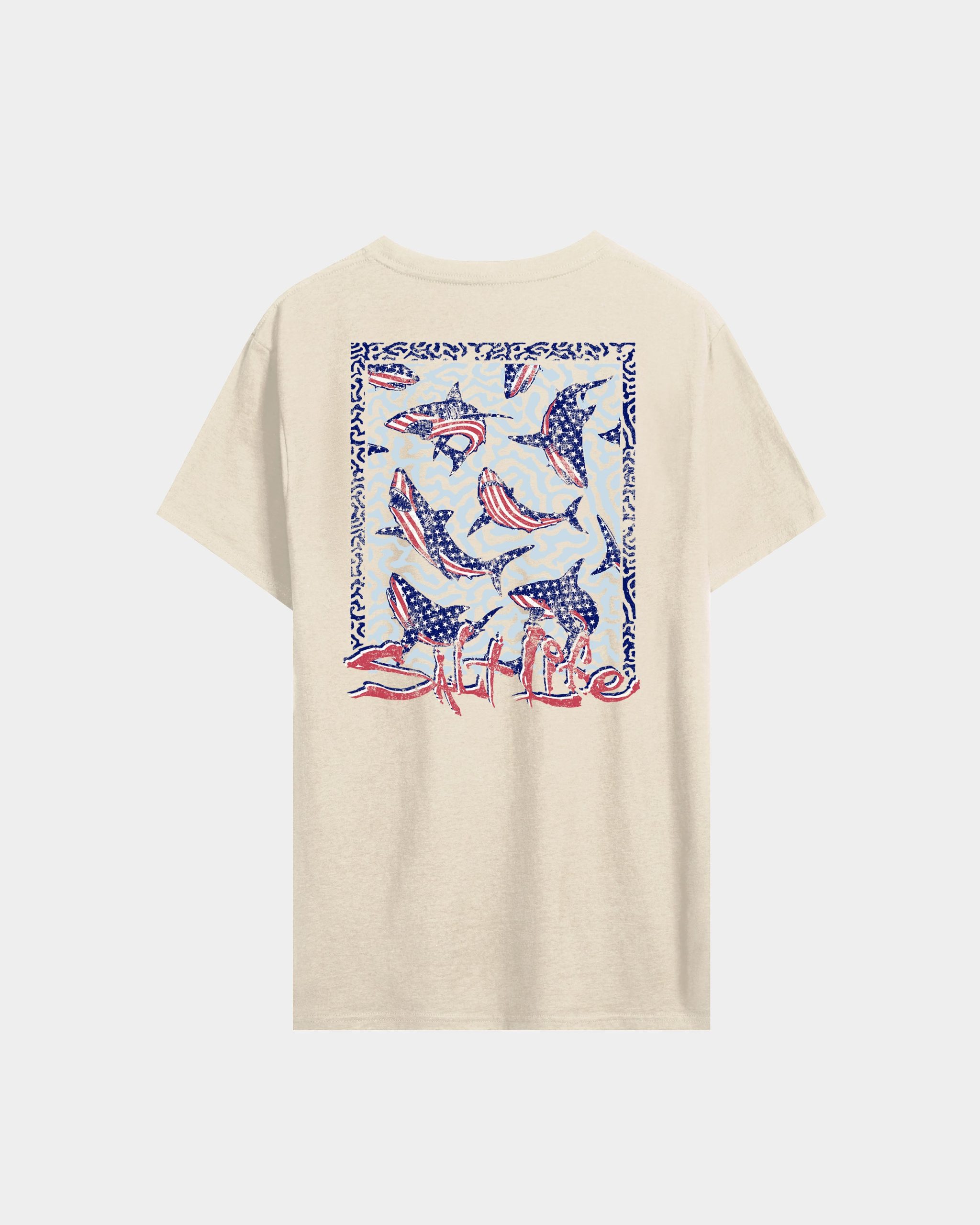Men's Sharks Americana Salt Wash Tee