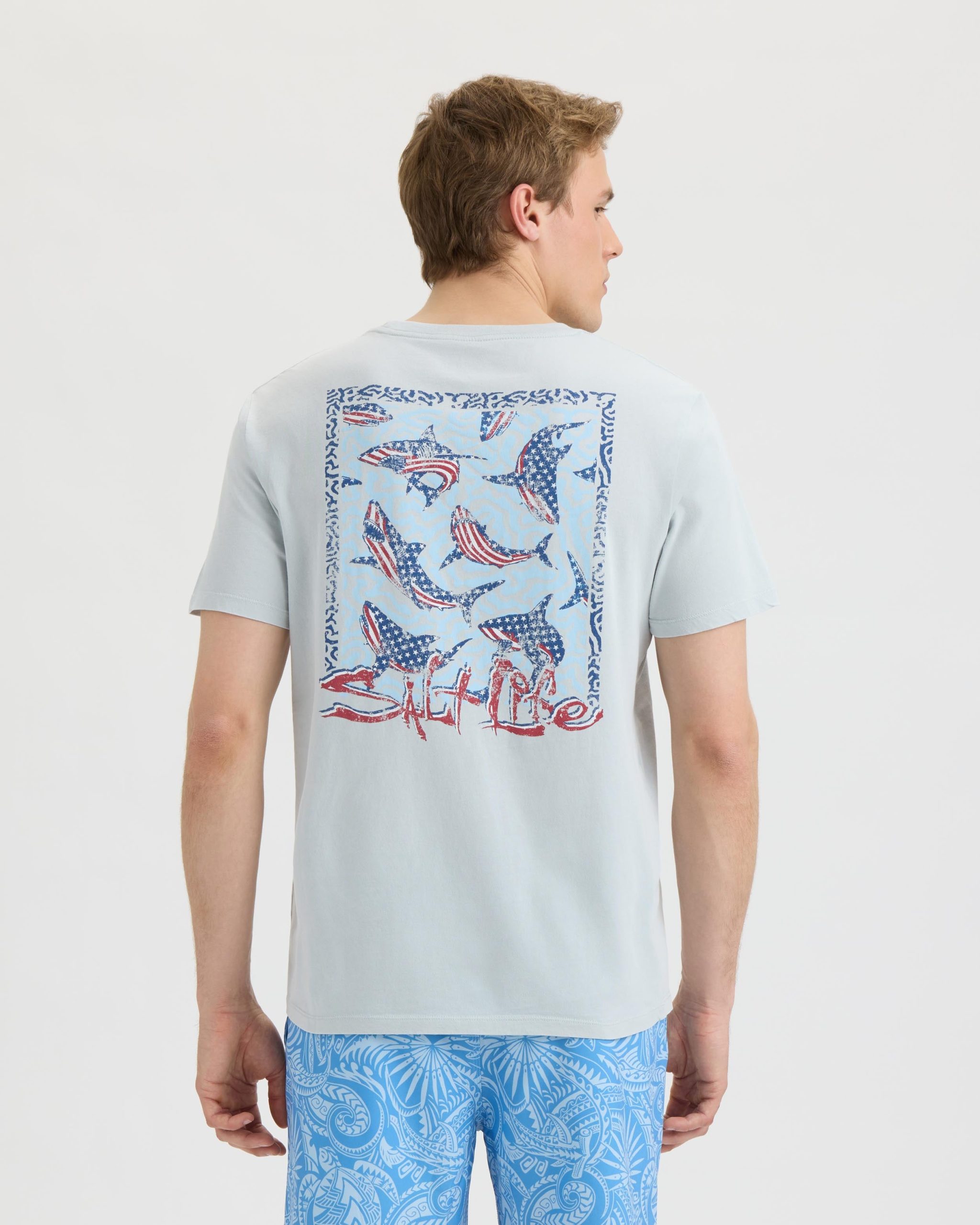 Men's Sharks Americana Salt Wash Tee - Image 4