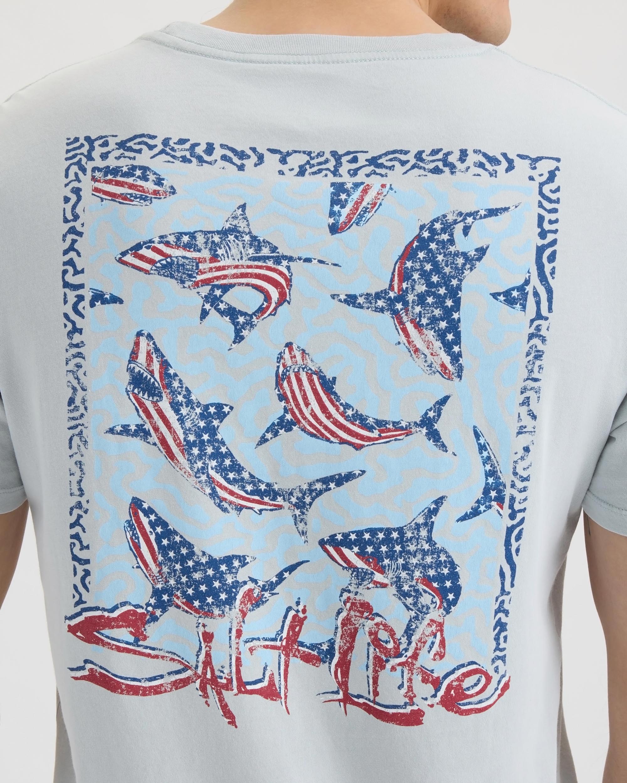 Men's Sharks Americana Salt Wash Tee - Image 5