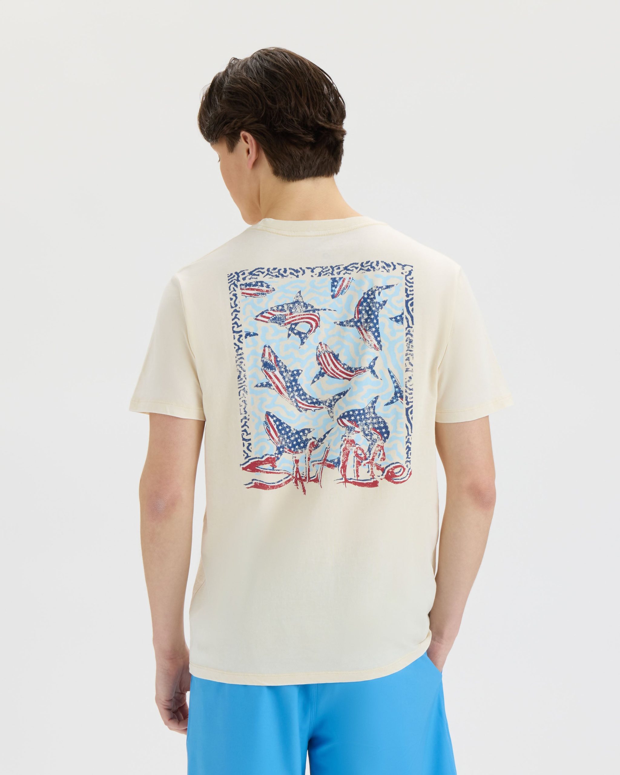Men's Sharks Americana Salt Wash Tee - Image 4