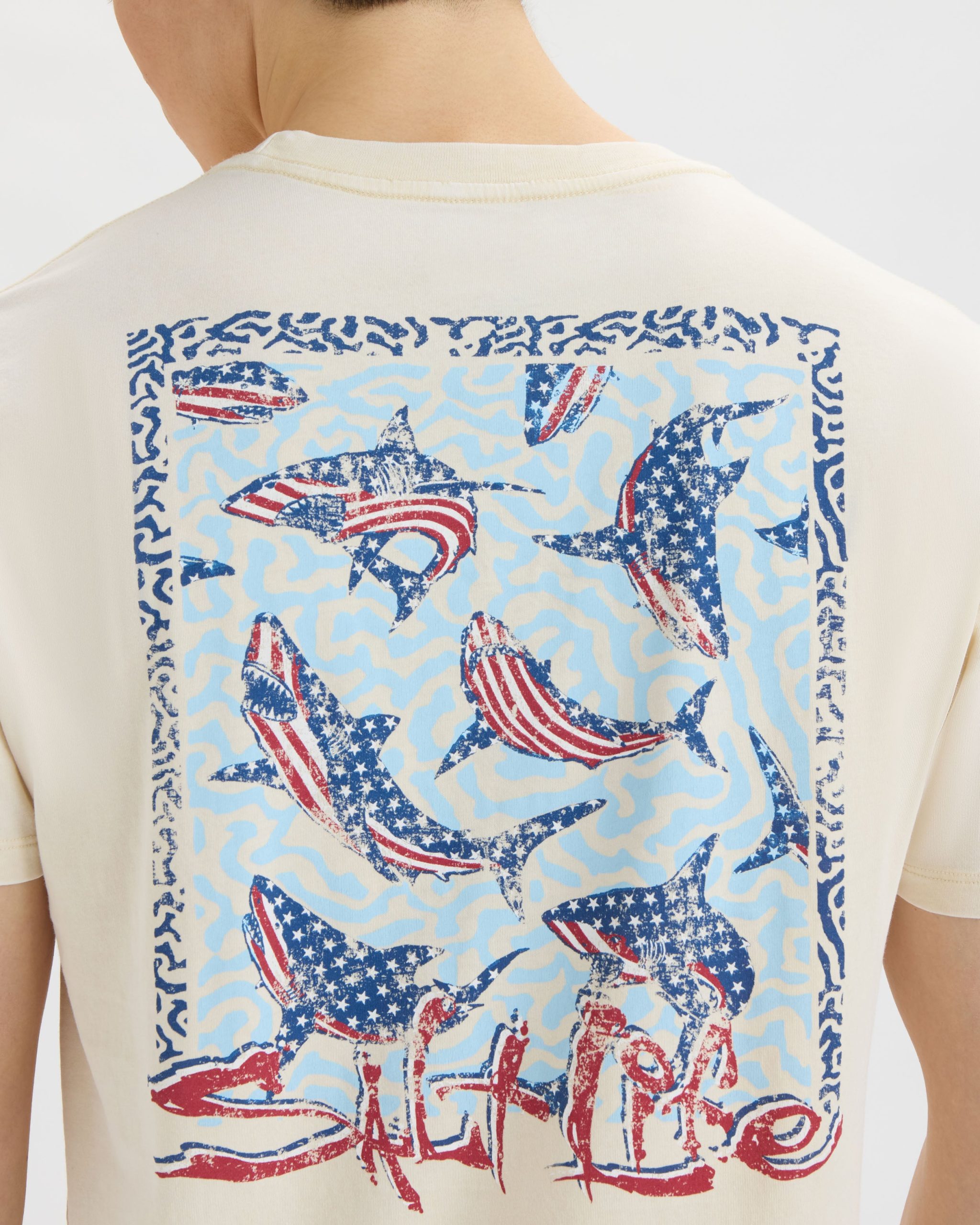 Men's Sharks Americana Salt Wash Tee - Image 5