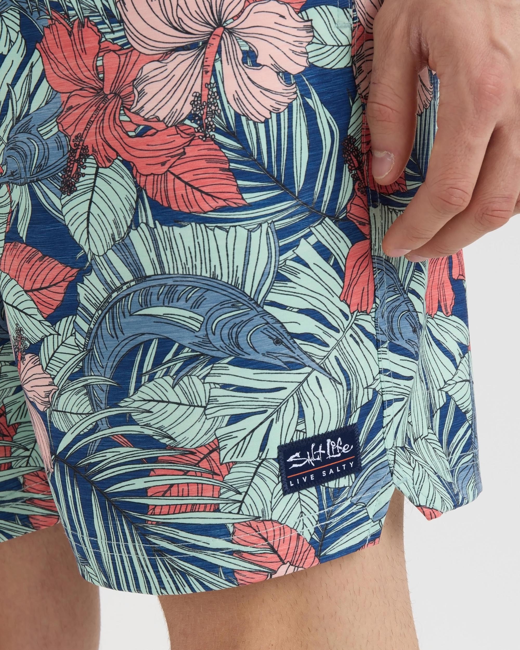 Men's Sailfish Blossom Printed Volley Boardshorts - Image 6