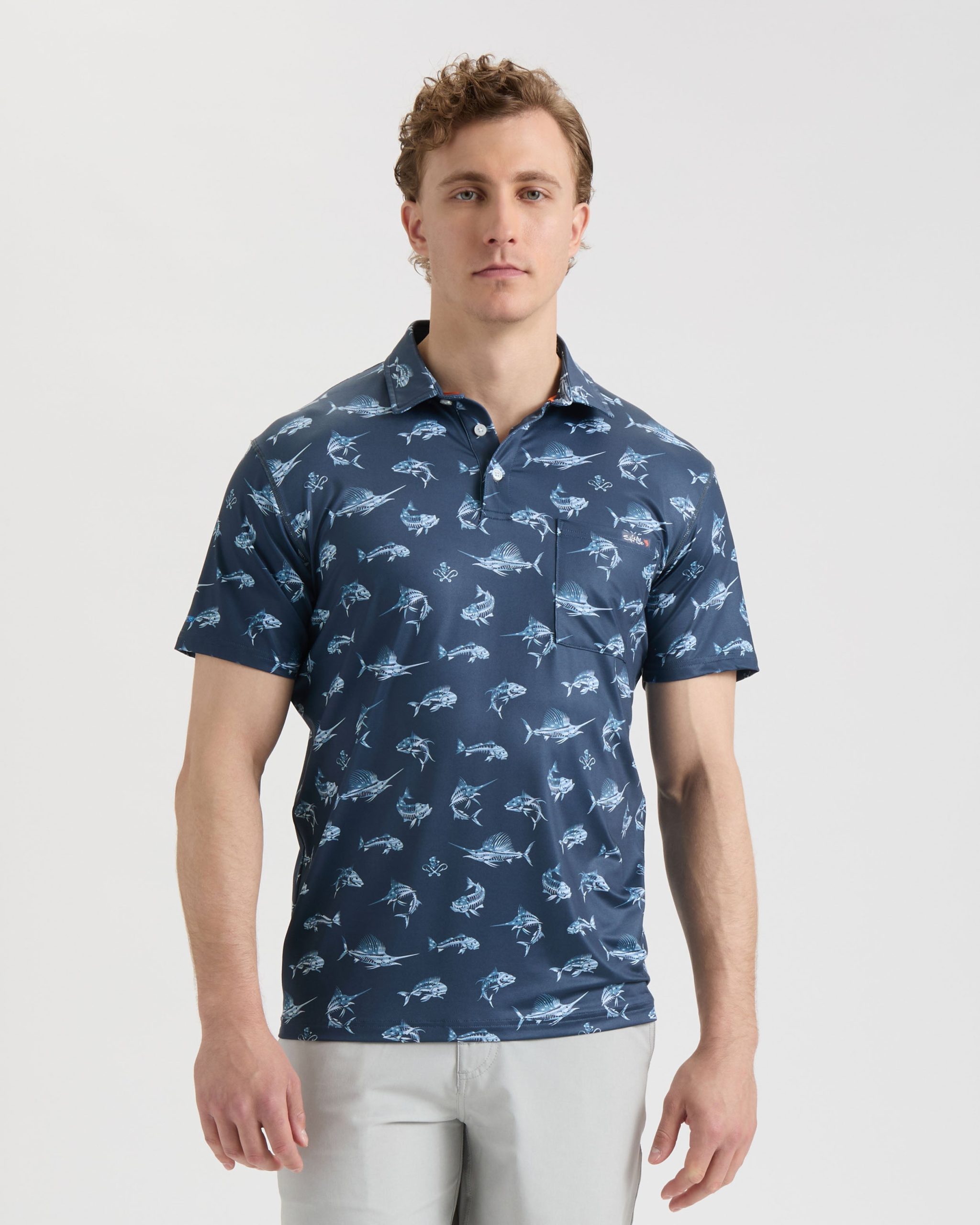 Men's Fish N' Bones Americana SLX Performance Polo - Image 3