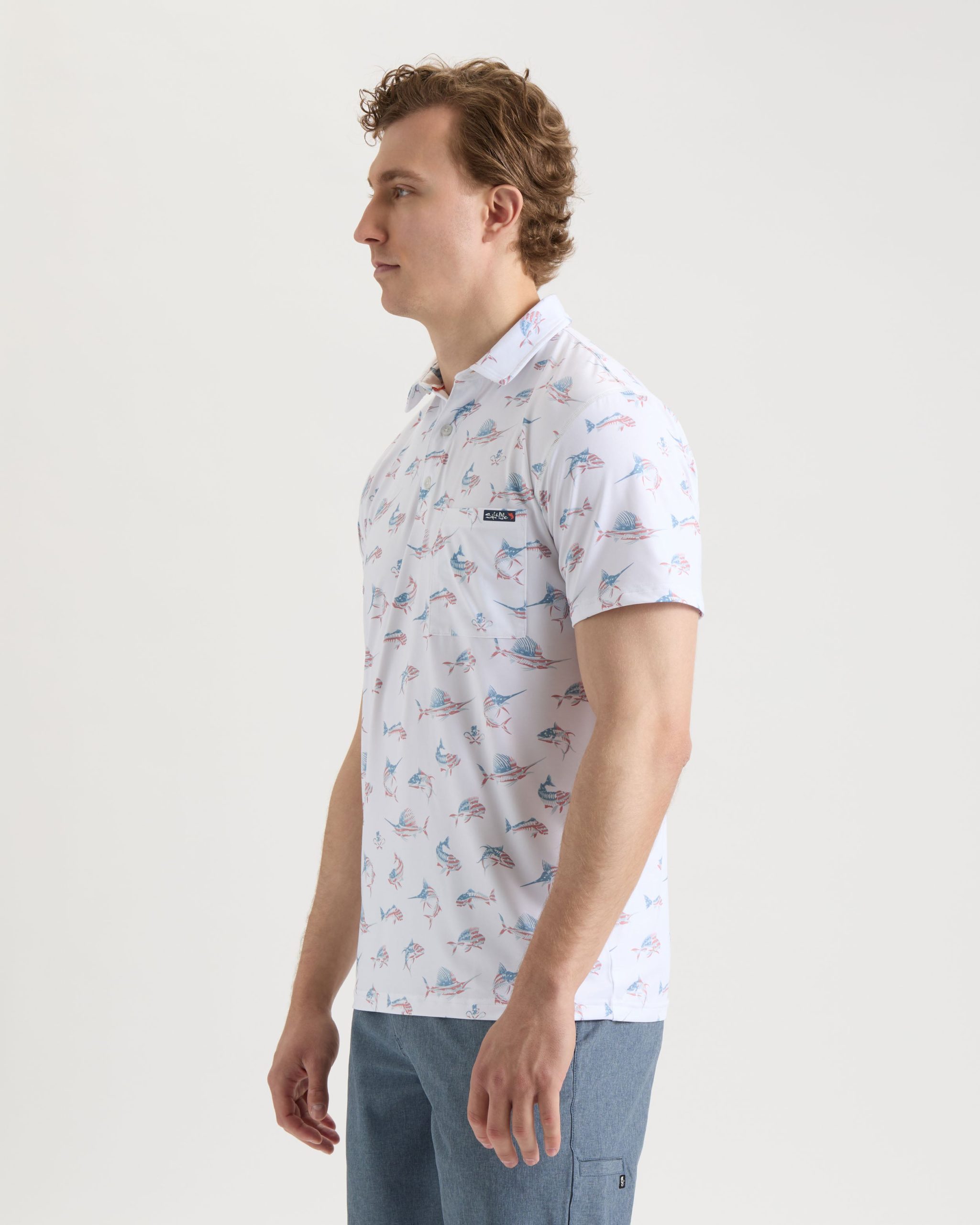 Men's Fish N' Bones Americana SLX Performance Polo - Image 4