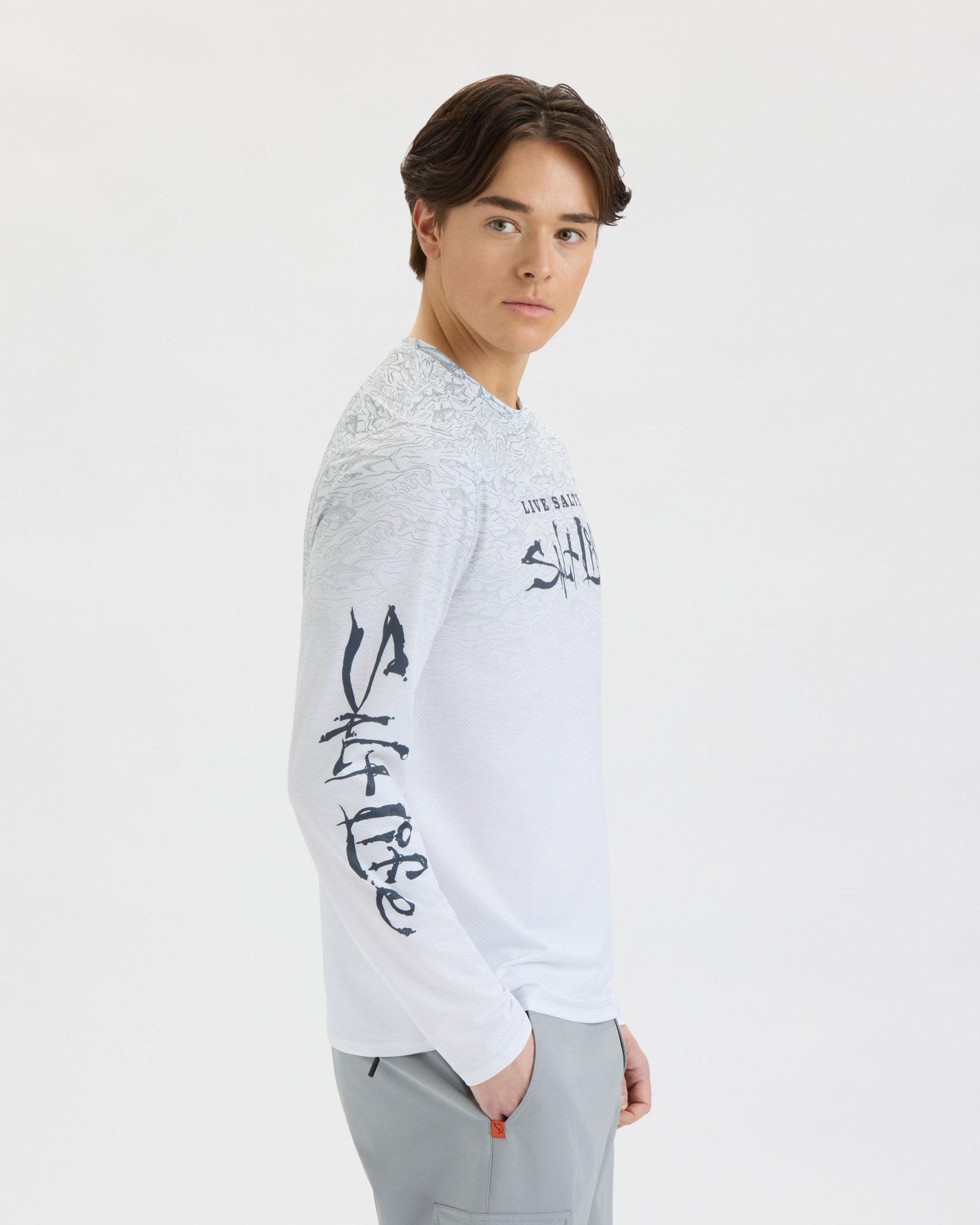 Men's Current and Catch Fade Perforated SLX Performance Tee - Image 3