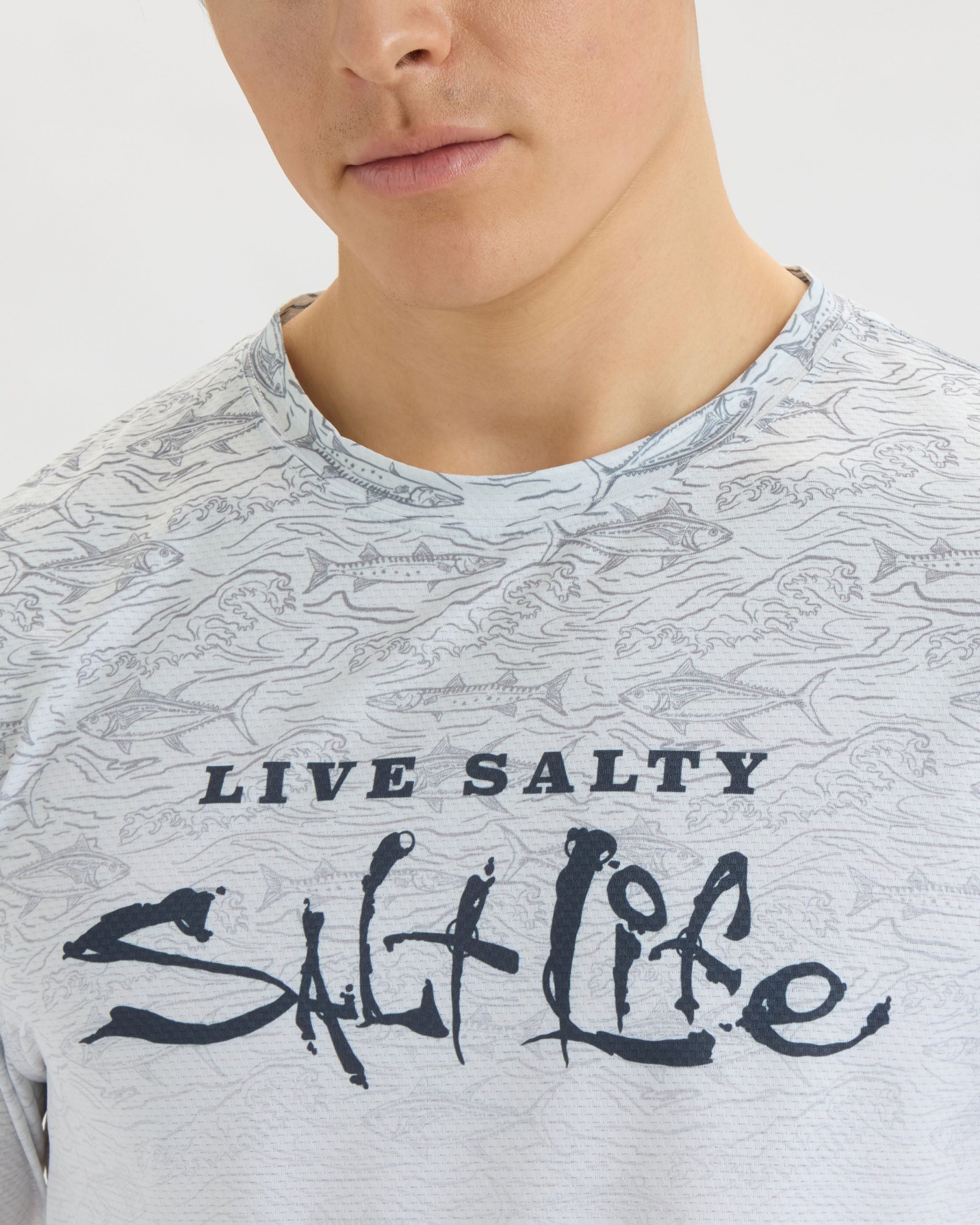 Men's Current and Catch Fade Perforated SLX Performance Tee - Image 4