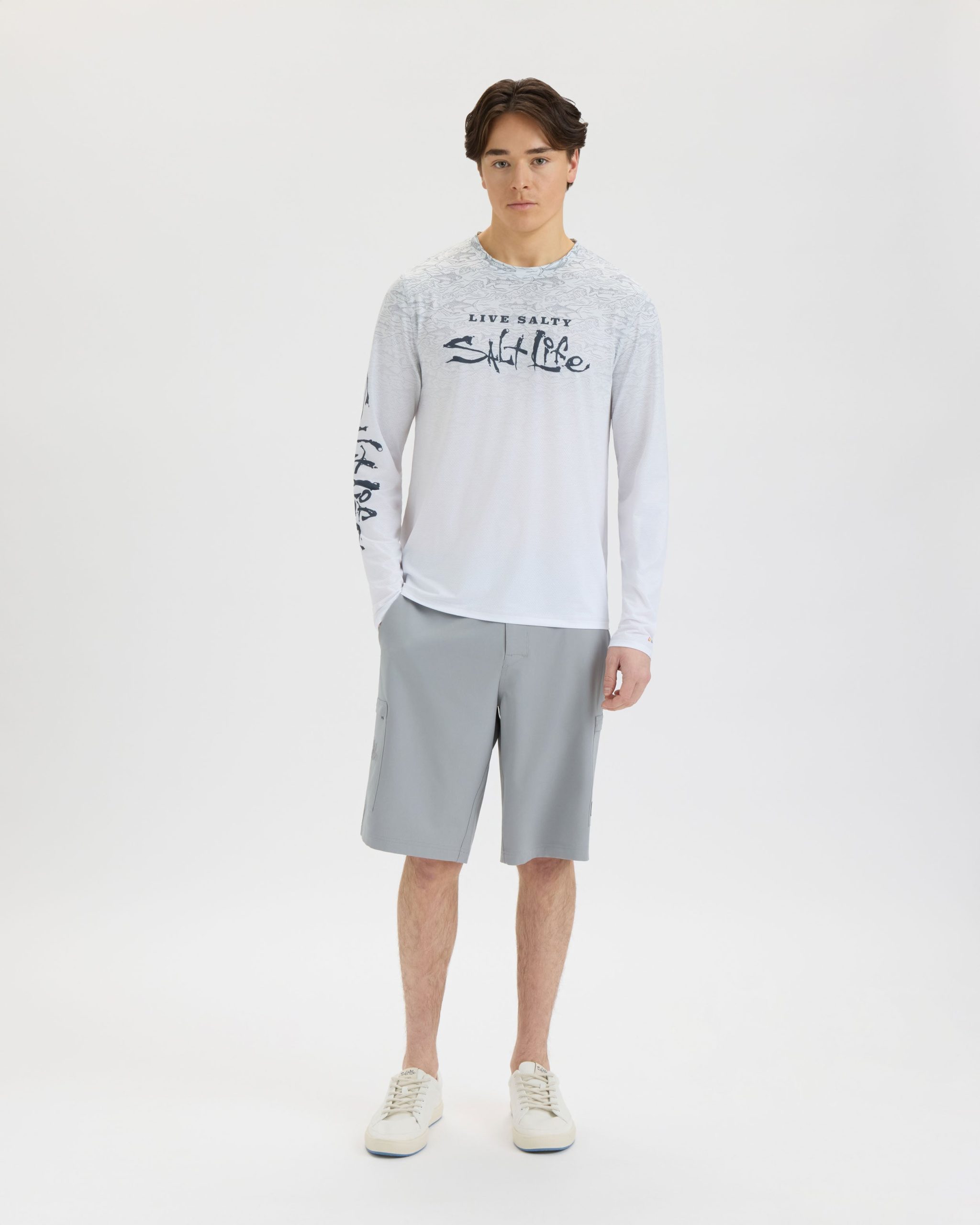 Men's Current and Catch Fade Perforated SLX Performance Tee - Image 5