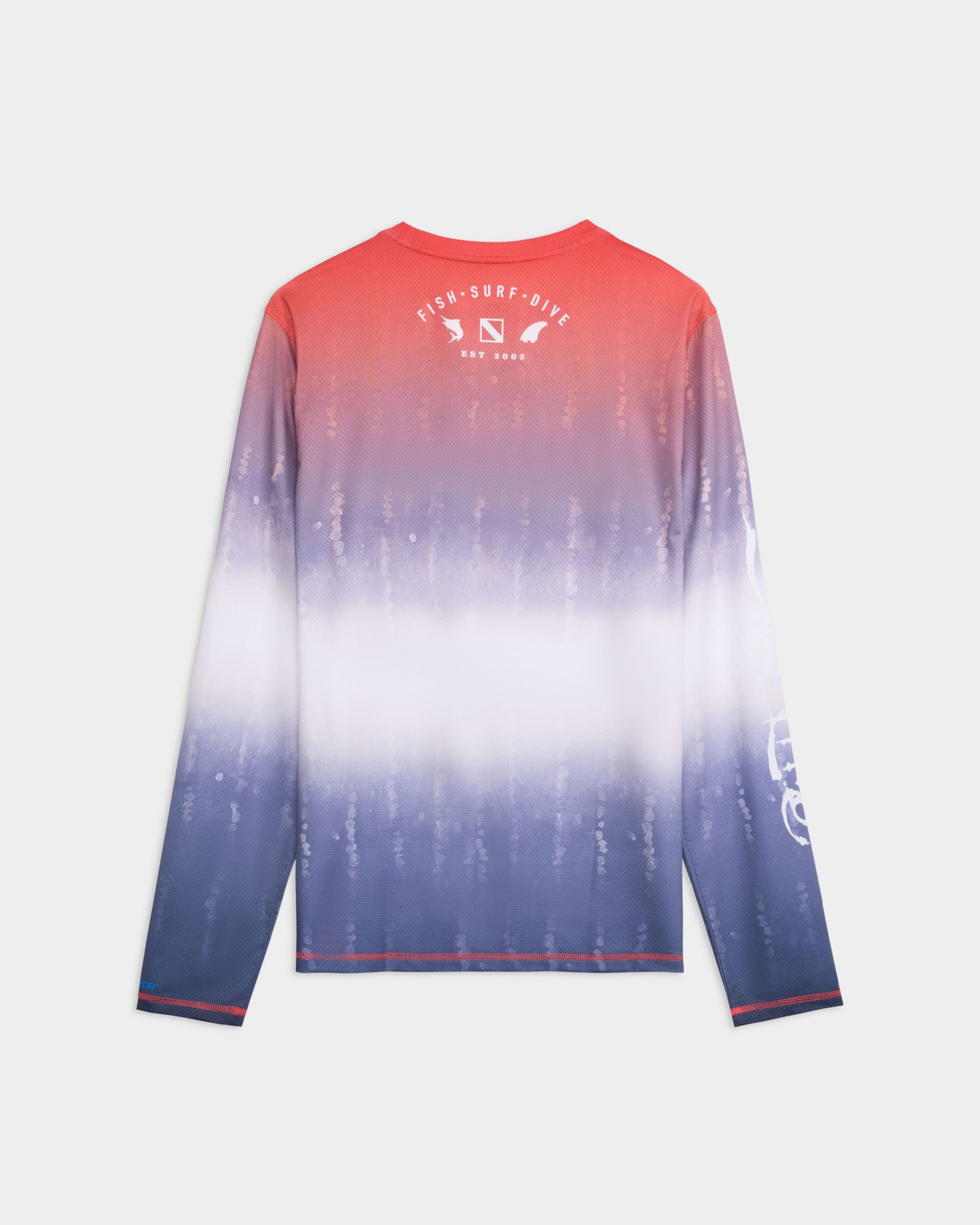 Men's Red White and Waves Fade Perforated SLX Performance Tee - Image 7