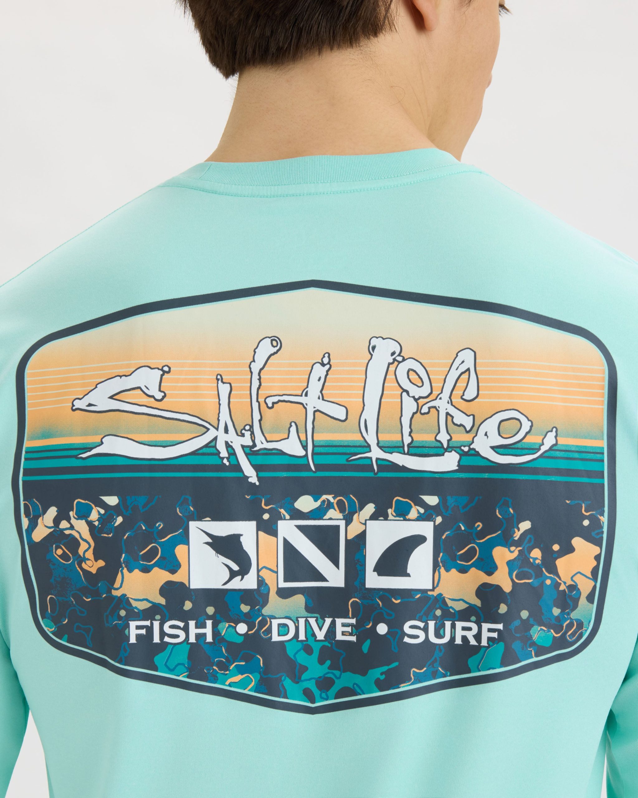 Men's Liquid Depth Badge Long Sleeve SLX Performance Tee - Image 5