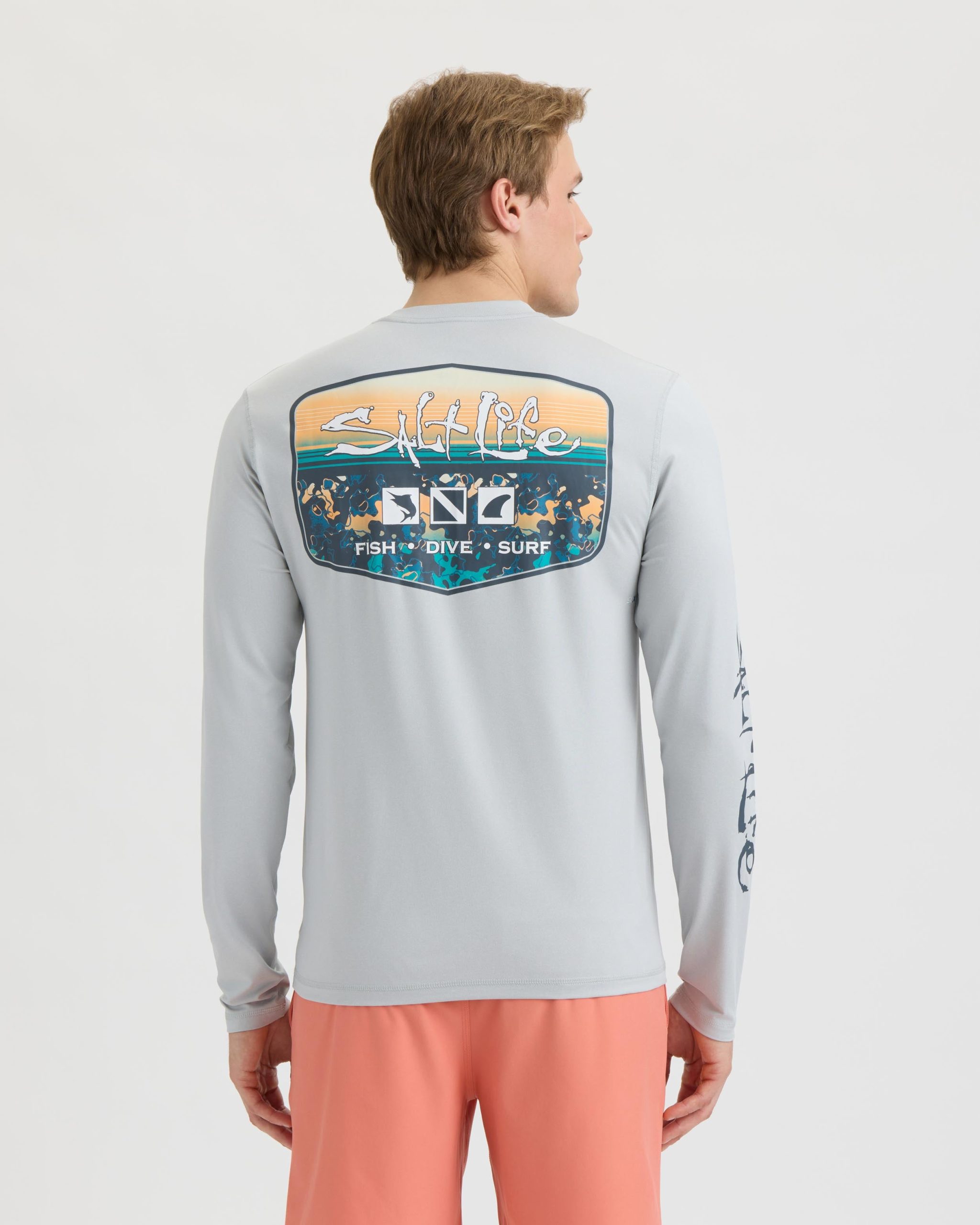 Men's Liquid Depth Badge Long Sleeve SLX Performance Tee - Image 4