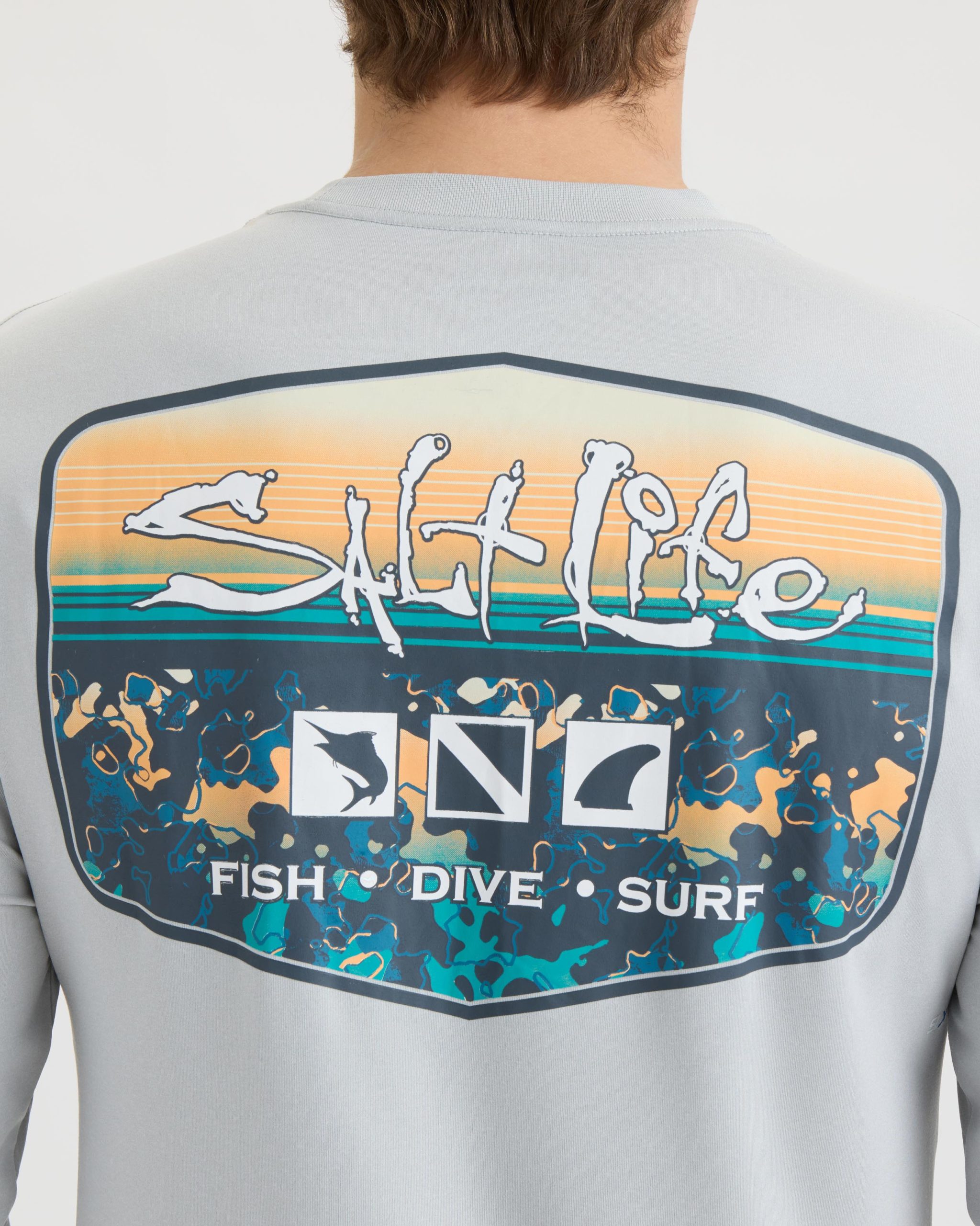 Men's Liquid Depth Badge Long Sleeve SLX Performance Tee - Image 5