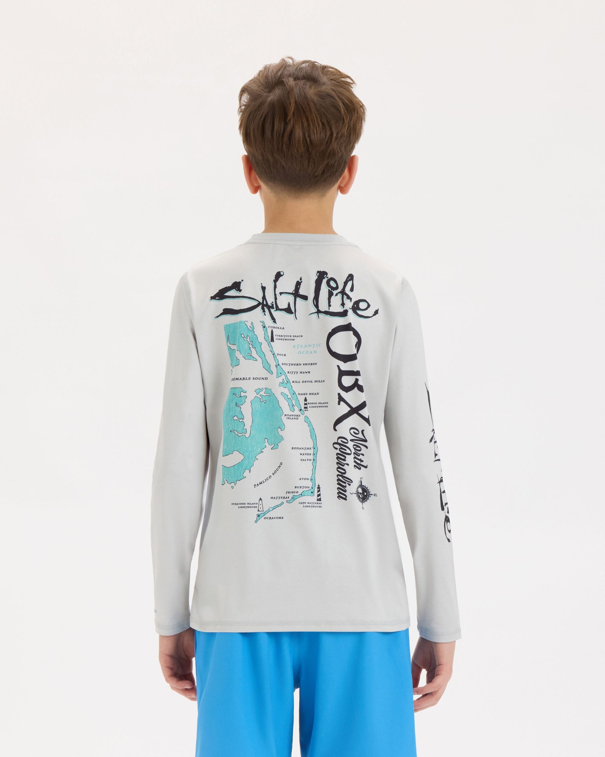 Youth OBX Map Long Sleeve Tee - Image 4